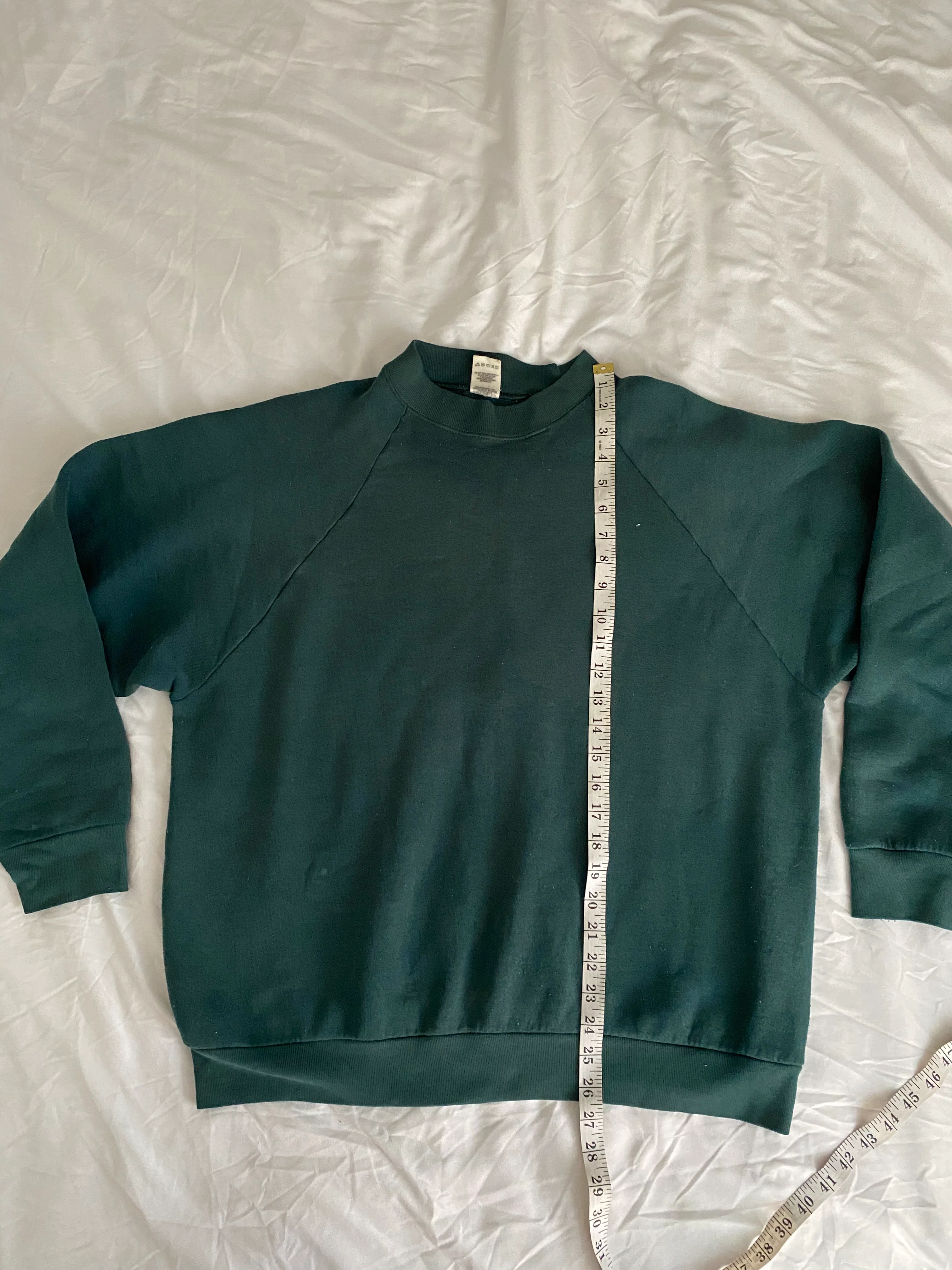 90s Mens Forest Green Blank Crewneck Sweatshirt By Fruit of The Loom - Image 6