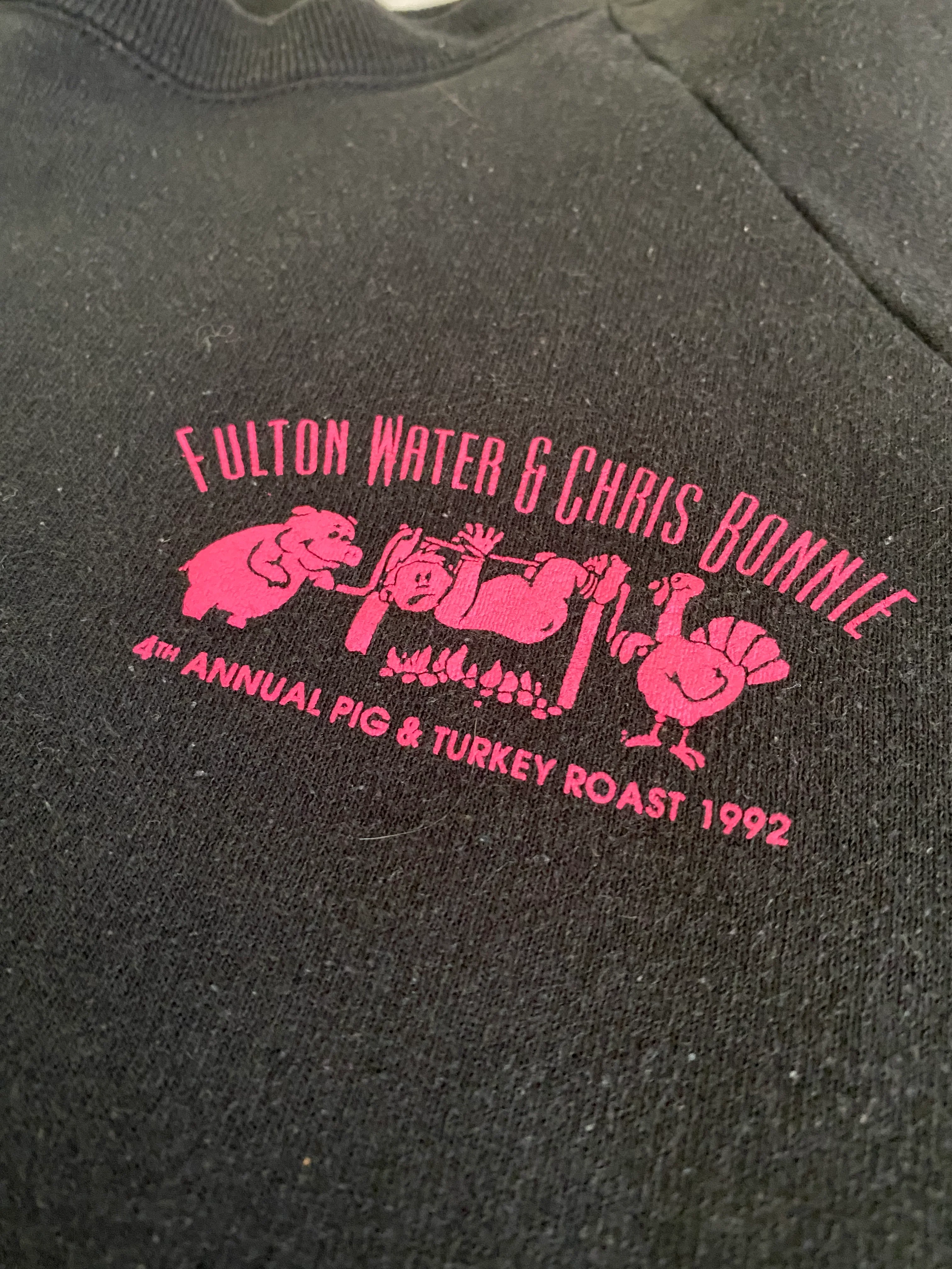 90s Mens Fulton Ny Pig Roast Crewneck Sweatshirt By Fruit of The Loom - Image 3