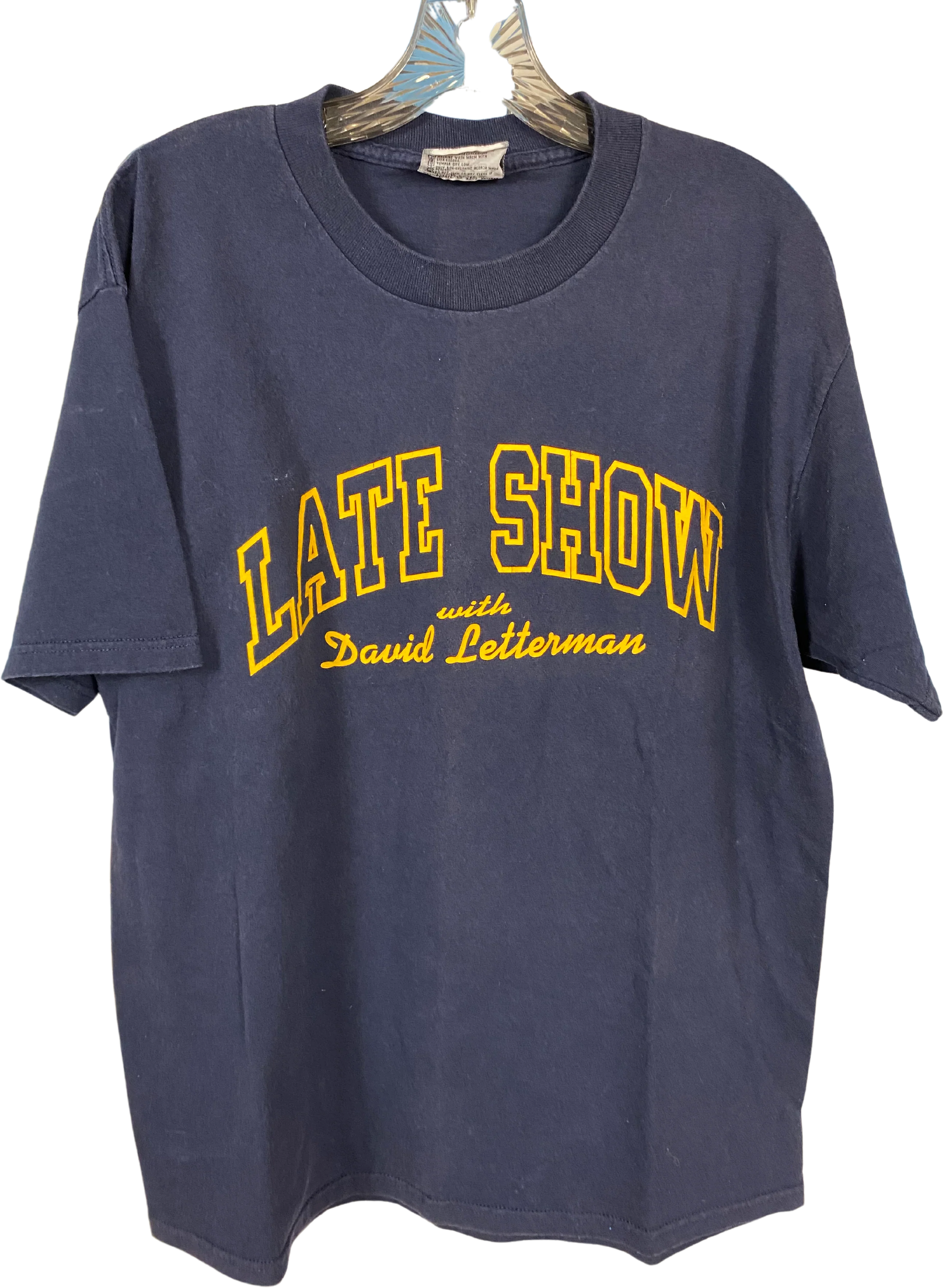 90s Mens Late Show David Letterman T-shirt By Lee