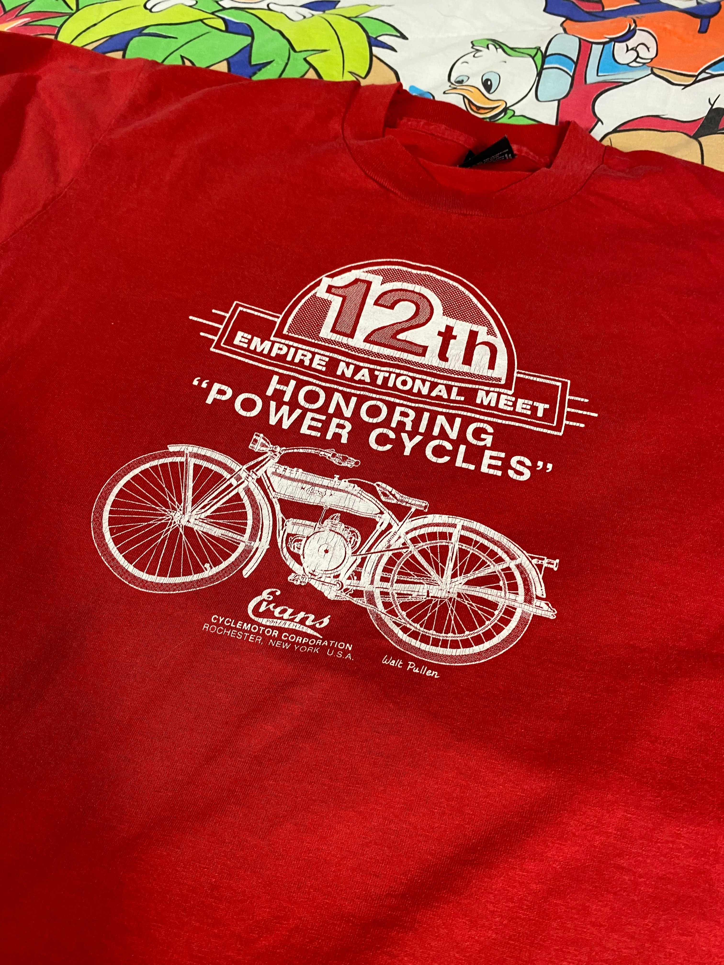 90s Mens Powering Motor Bikes Motorcycle T-shirt By Screen Stars - Image 3