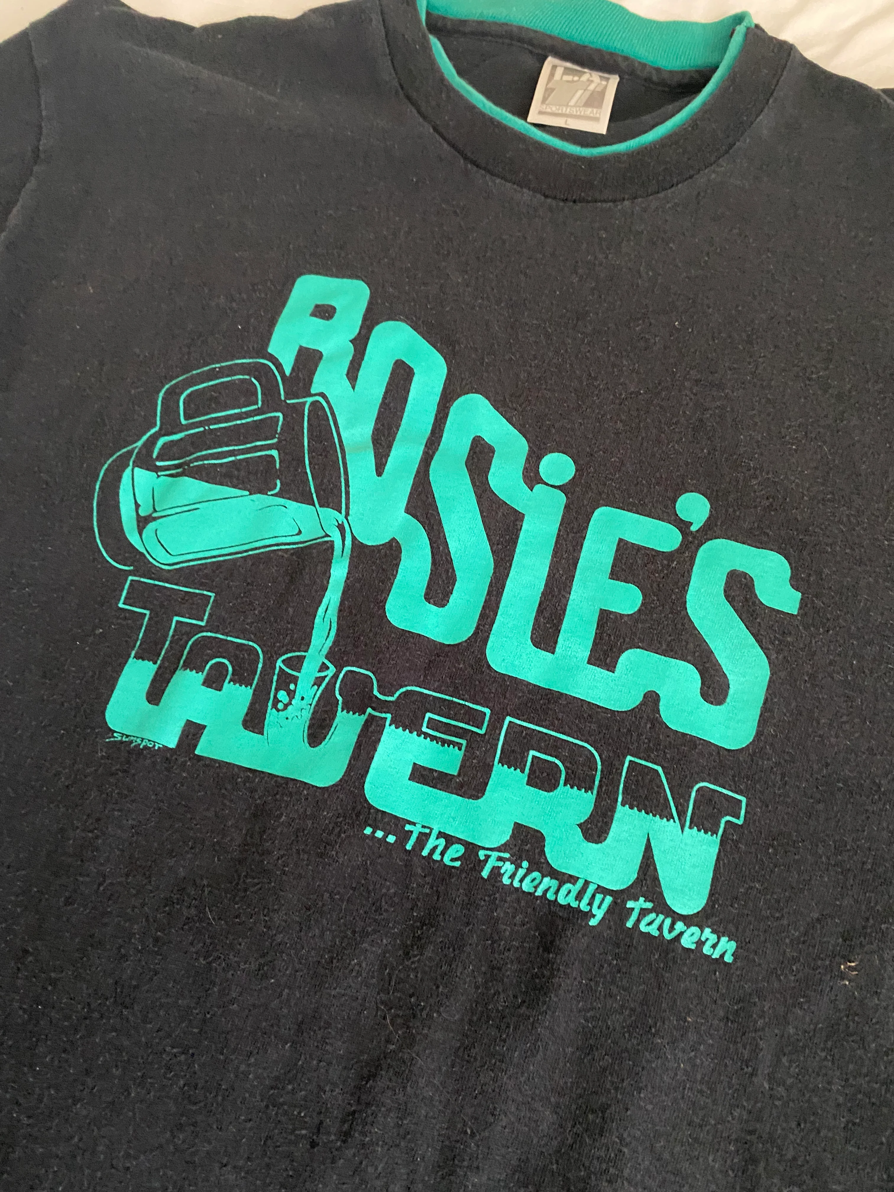 90s Mens Rosie's Tavern Bar T-shirt By L.a Sportswear - Image 3