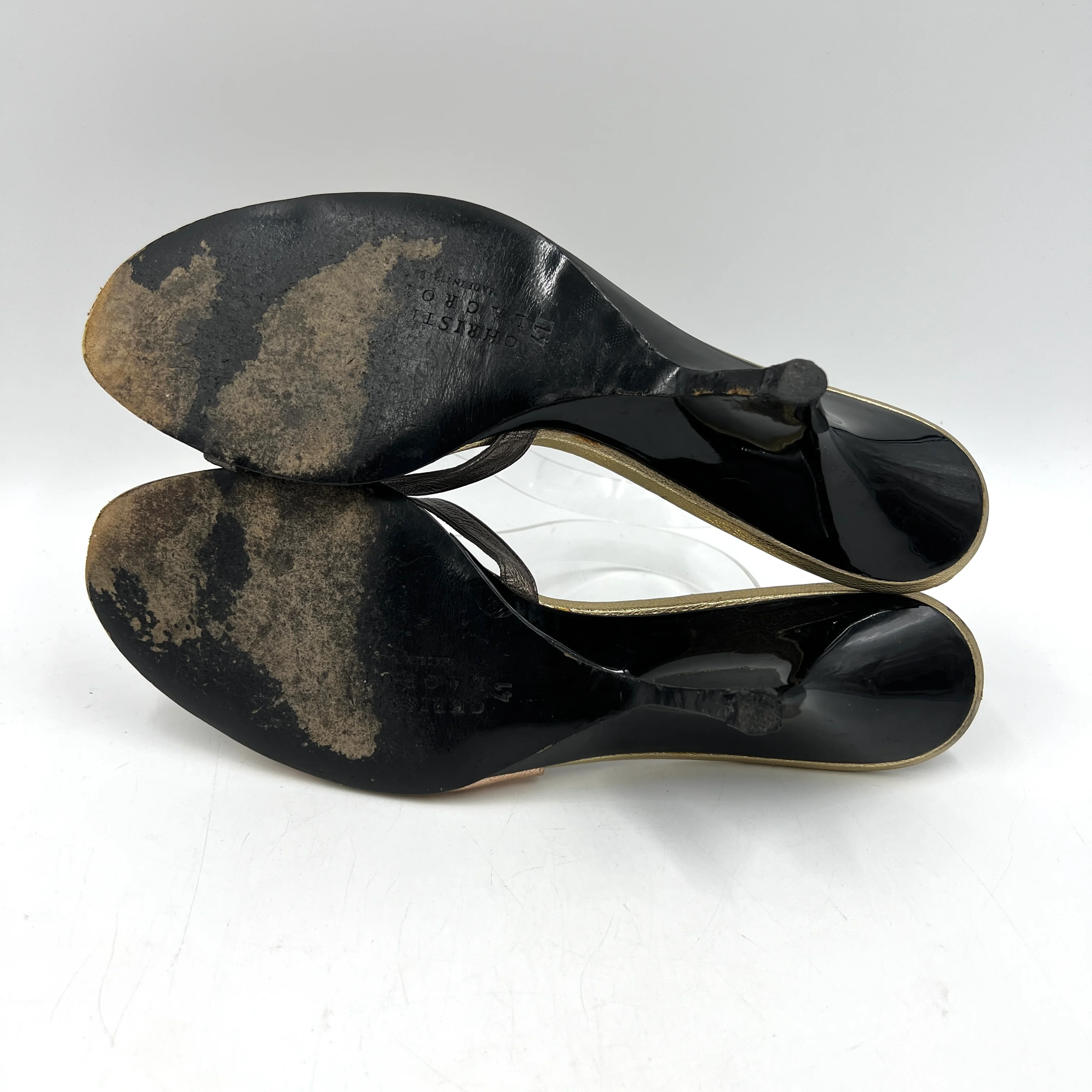 90s Metallic Floral Leather Heels Old Hollywood By Christian Lacroix - Image 8