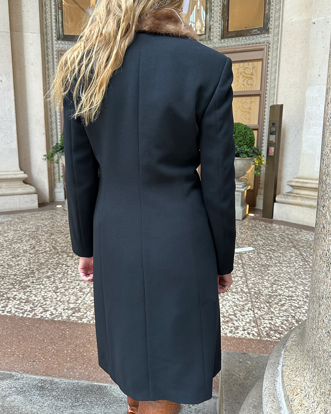 90s Michael Kors Mink-trimmed Wool Coat (xs-s) By Michael Kors Collection - Image 8