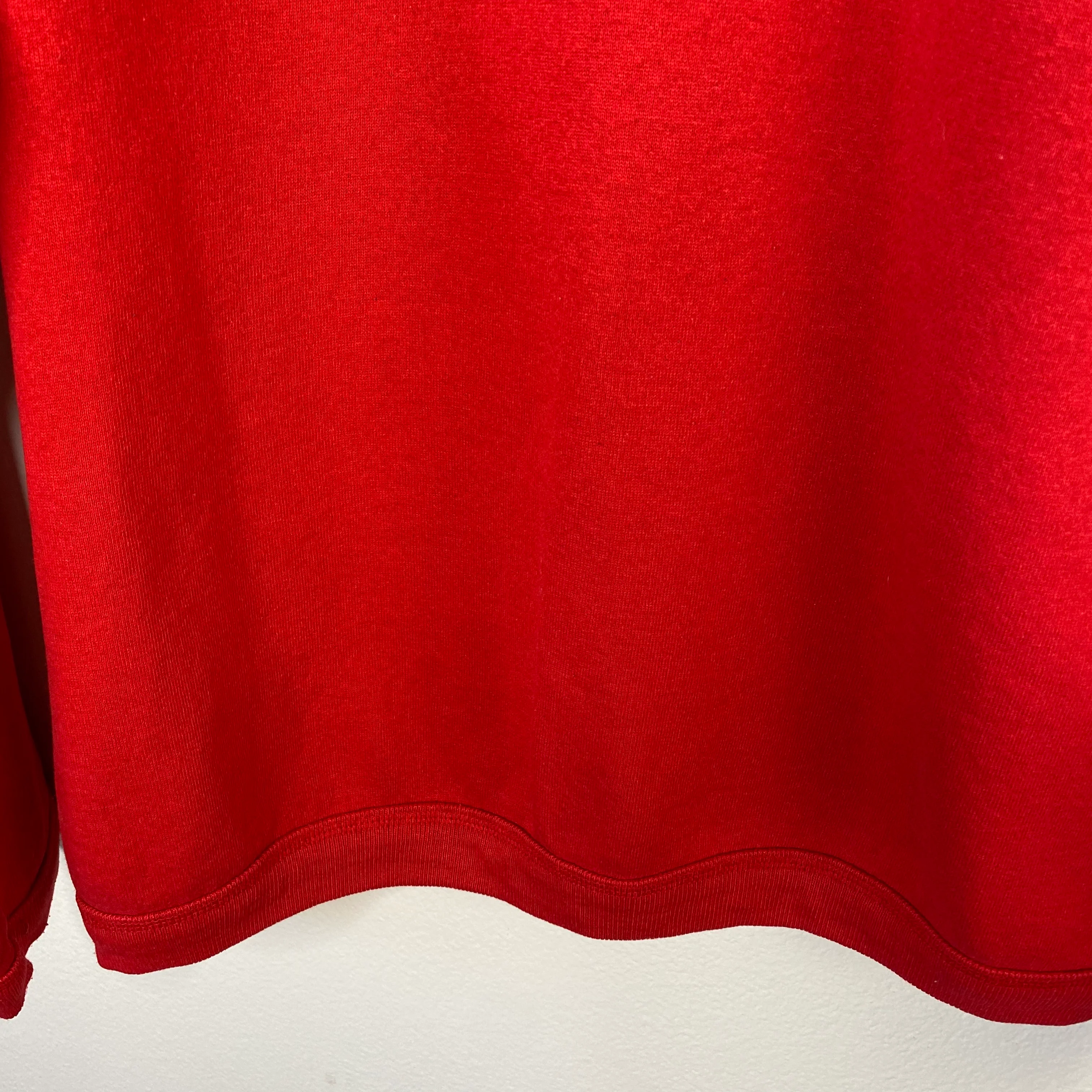 90s Mickey Mouse Logo 1/4 Button Red Henley Sweatshirt By Disney Wear - Image 6