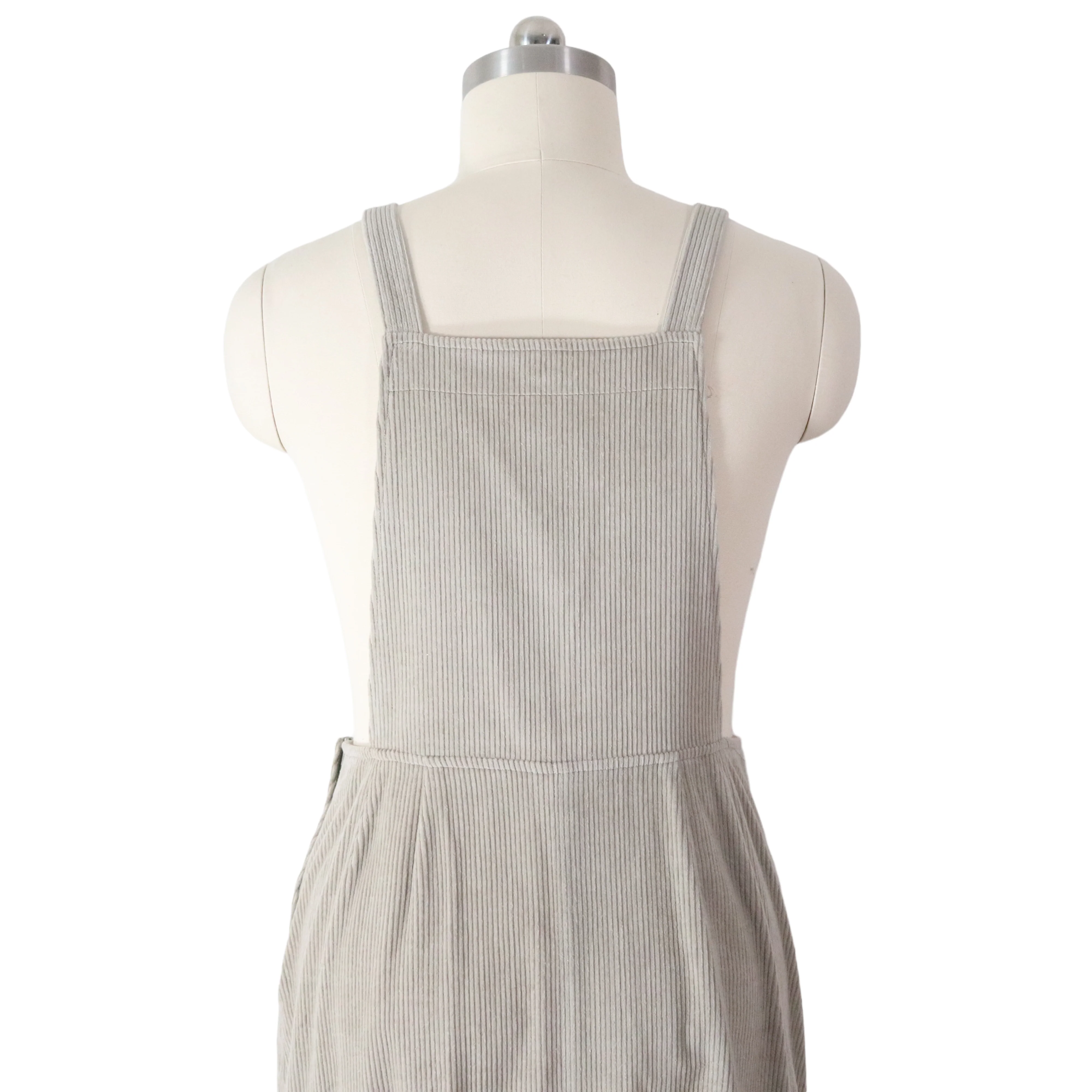 90s Minimal Beige Corduroy Overall Jumper Dress By Harvé Bernard - Image 6