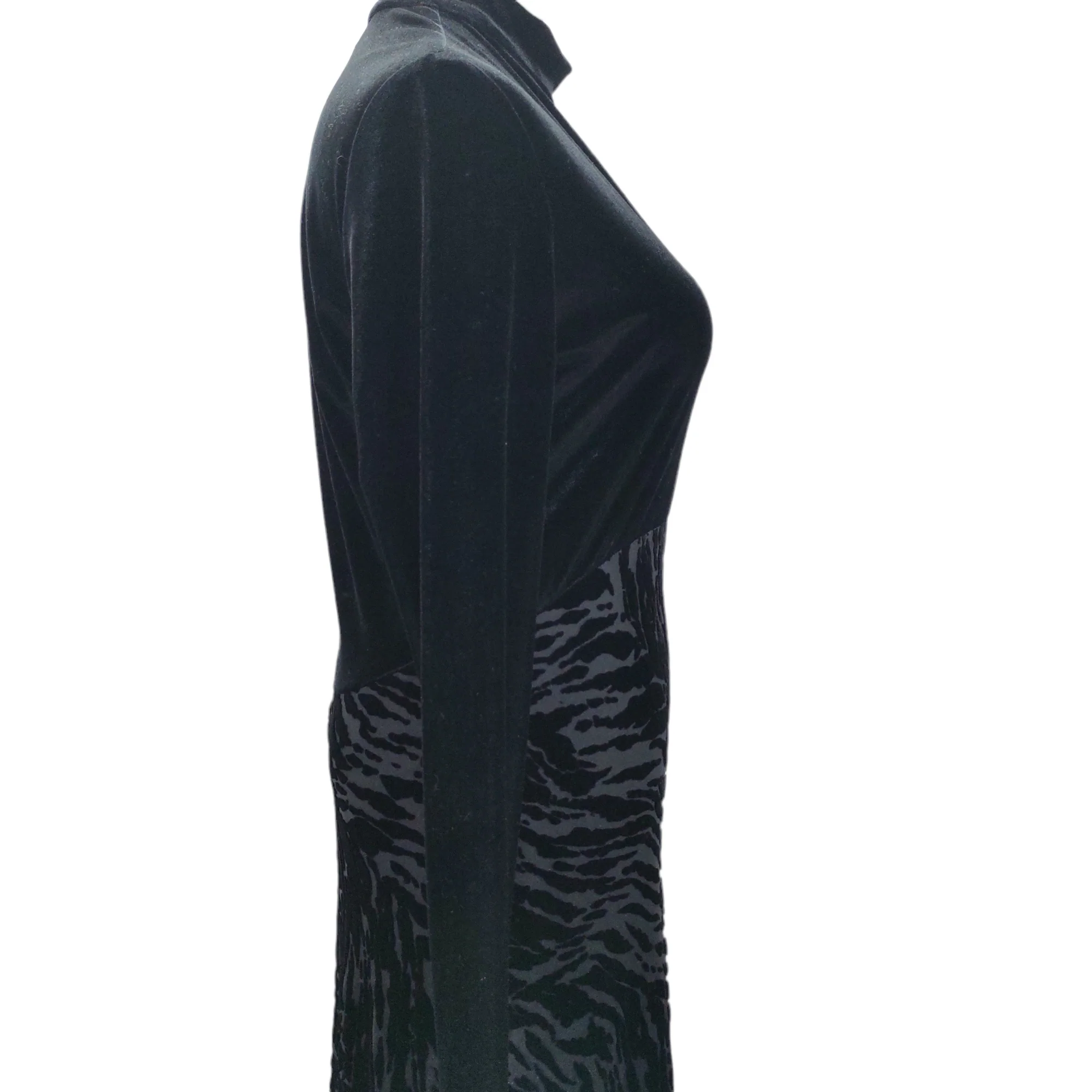 90s Modest Minimalist Formal Dress Burnout Velvet By Kelly Graham New York - Image 6