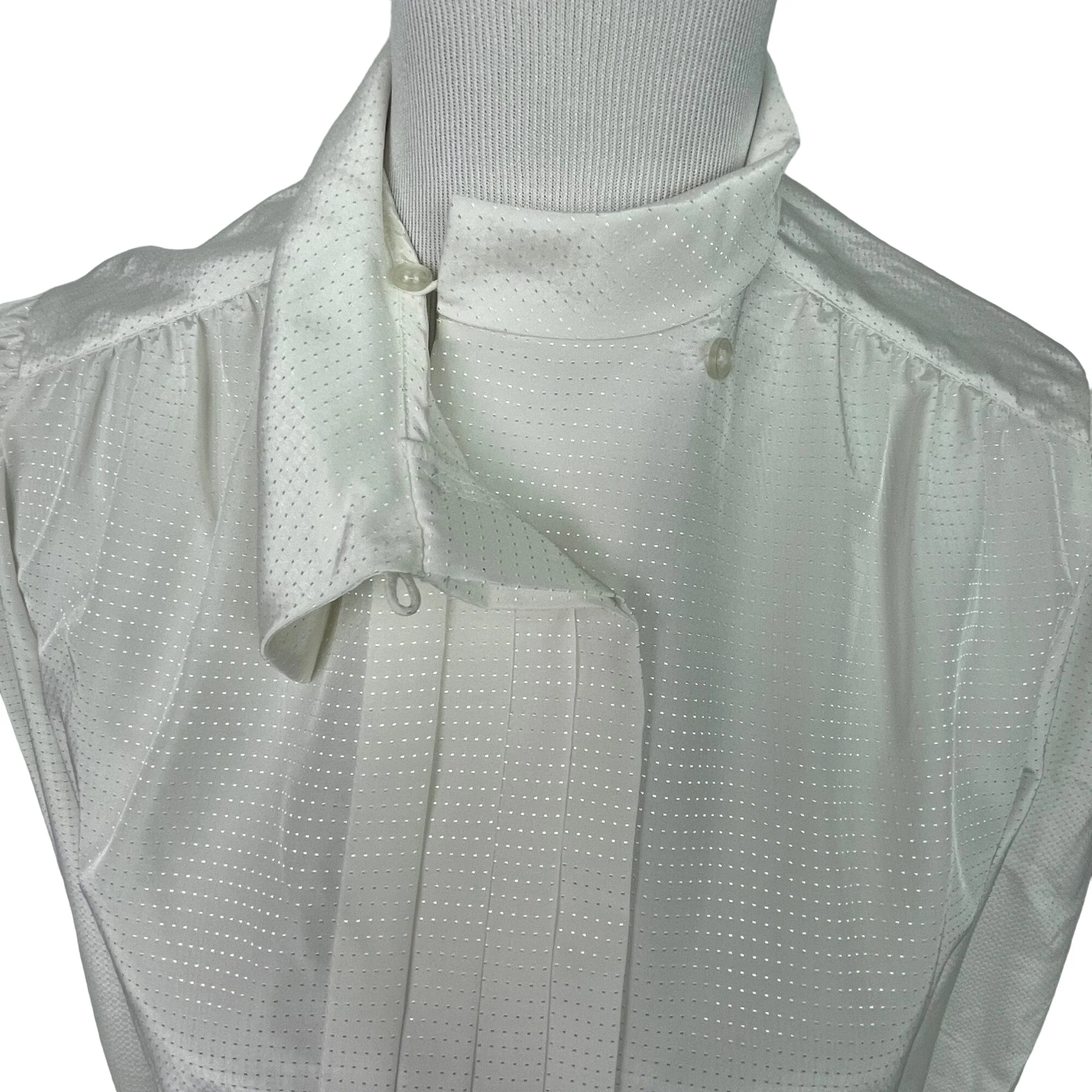 90s Monochromatic Polka Dot Textured Please Front Top By Adolfo Collection - Image 5