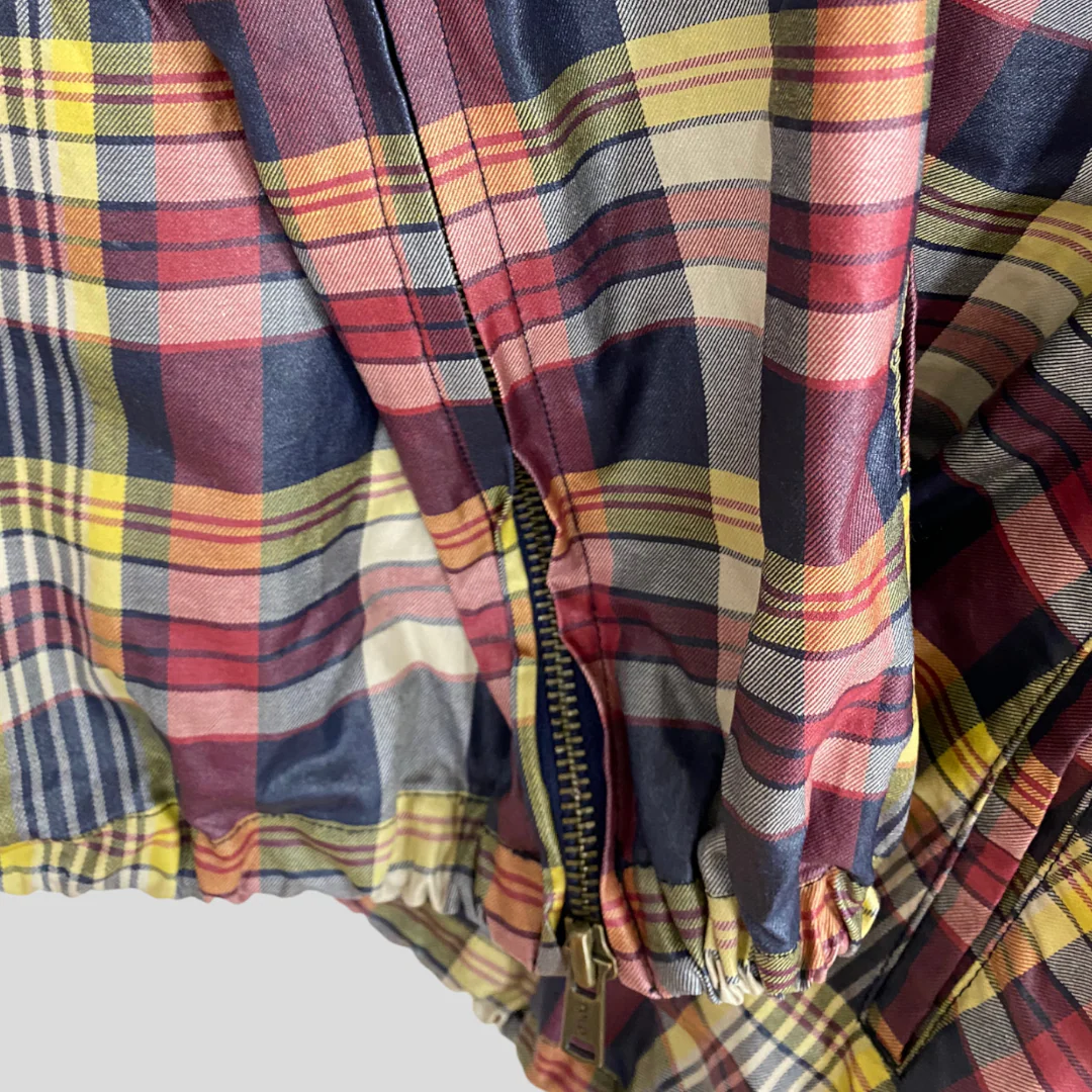 90s Multicolor Plaid Coated Cotton Hooded Jacket By Polo Ralph Lauren - Image 7