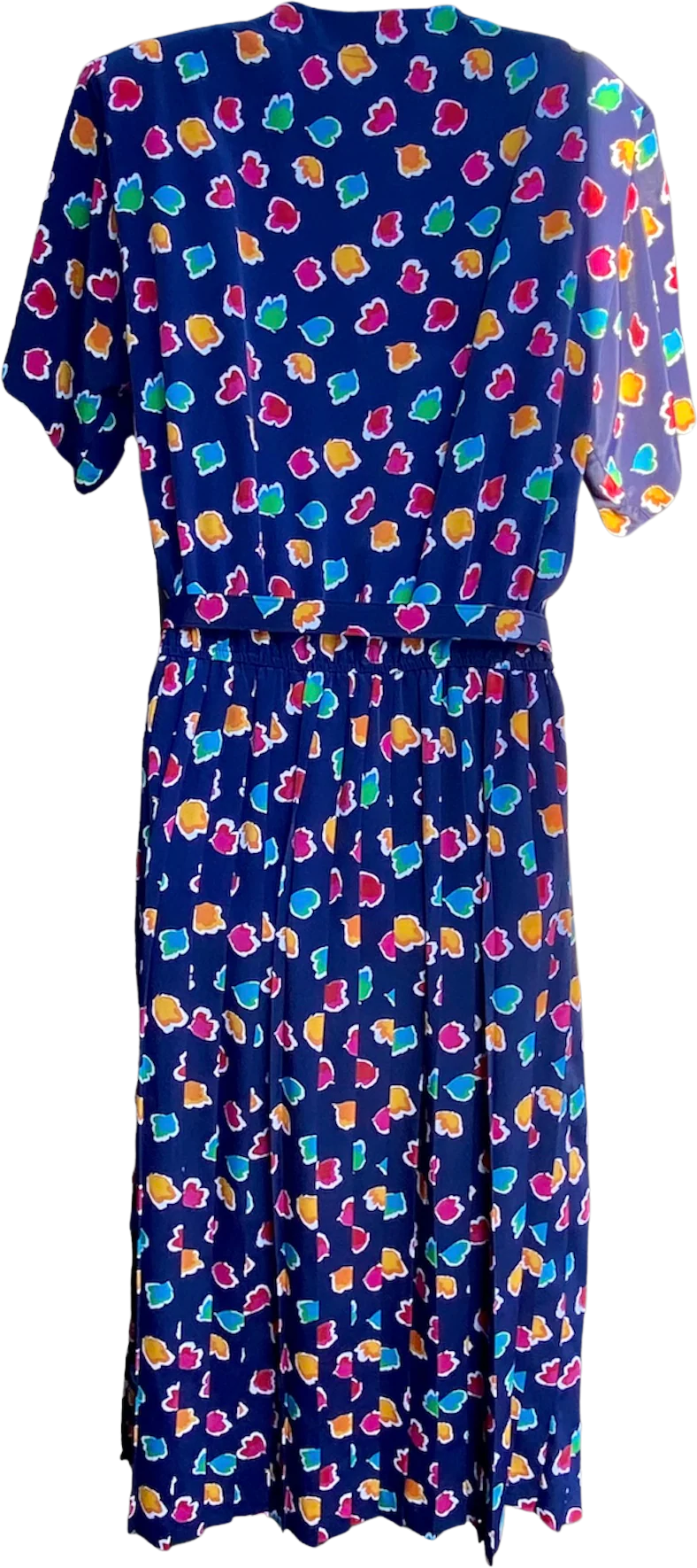 90s Multicolor 'popcorn' Pleated Dress By Liz Roberts - Image 2