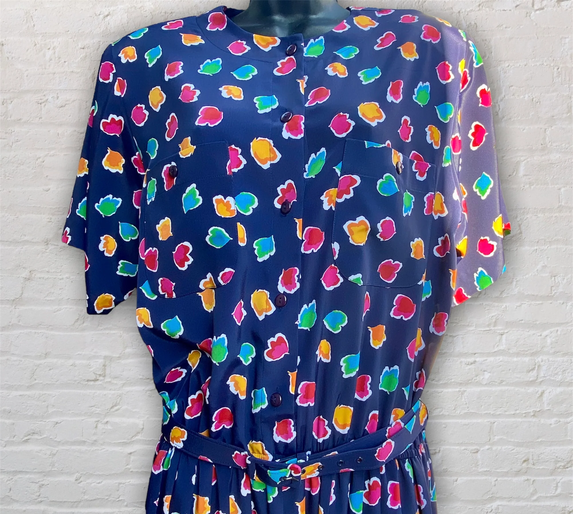 90s Multicolor 'popcorn' Pleated Dress By Liz Roberts - Image 3