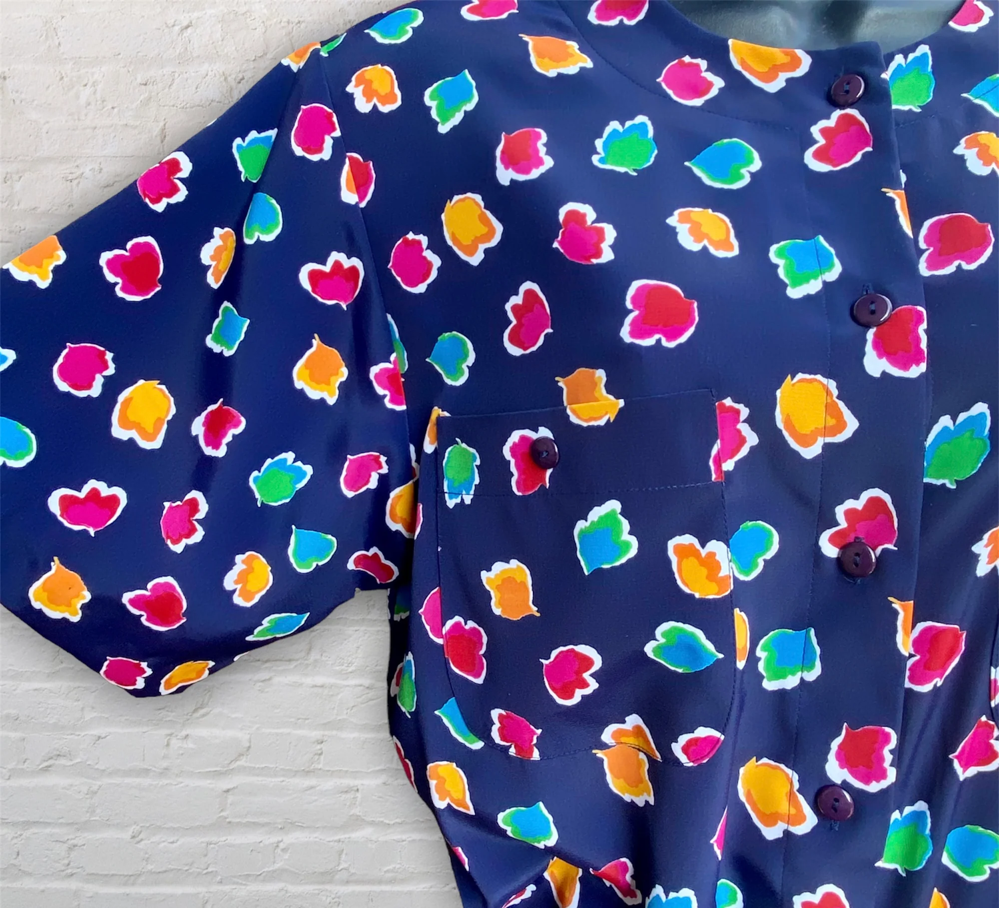90s Multicolor 'popcorn' Pleated Dress By Liz Roberts - Image 4