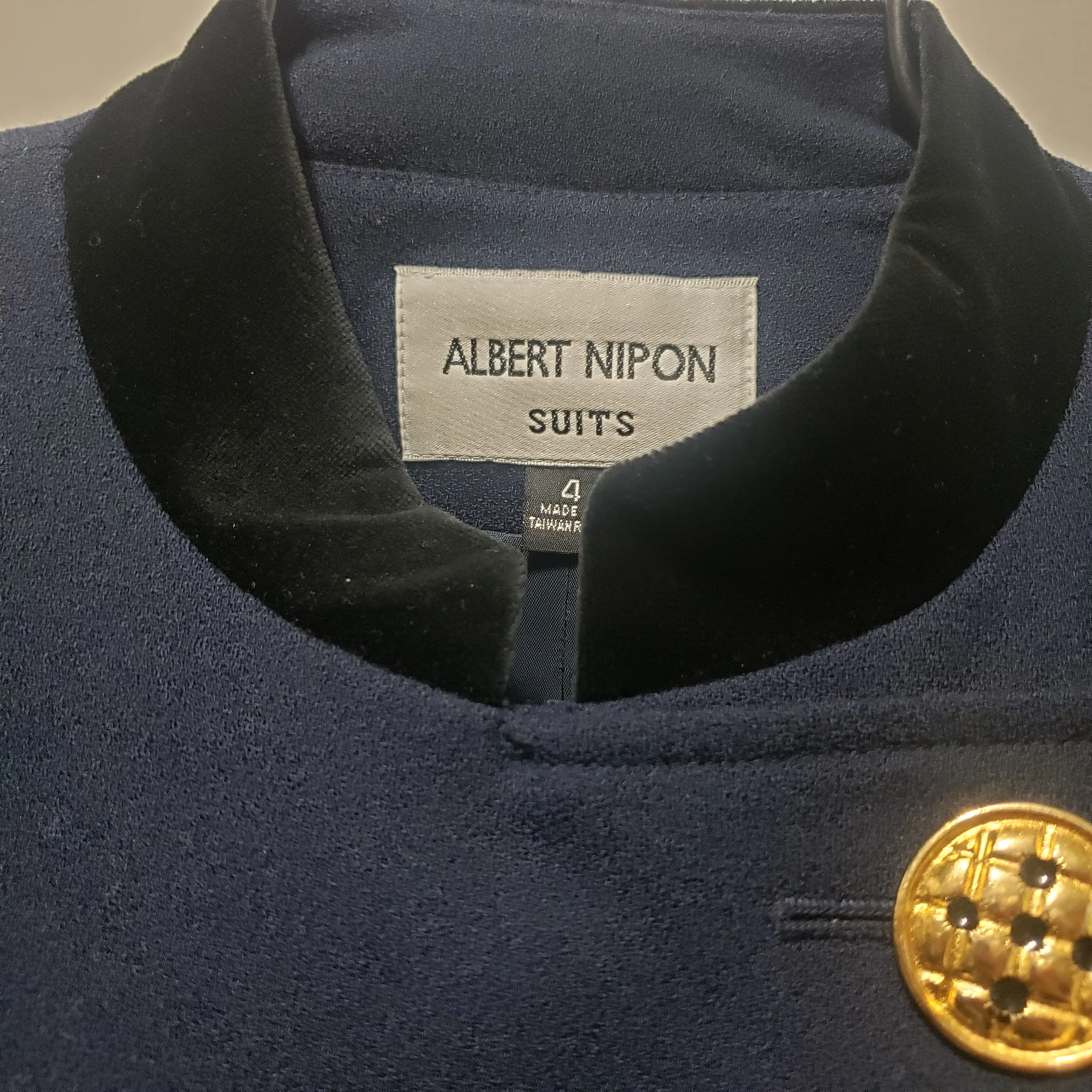 90s Navy Blue 100% Wool Two Piece Skirt Suit By Alpert Nipon - Image 4