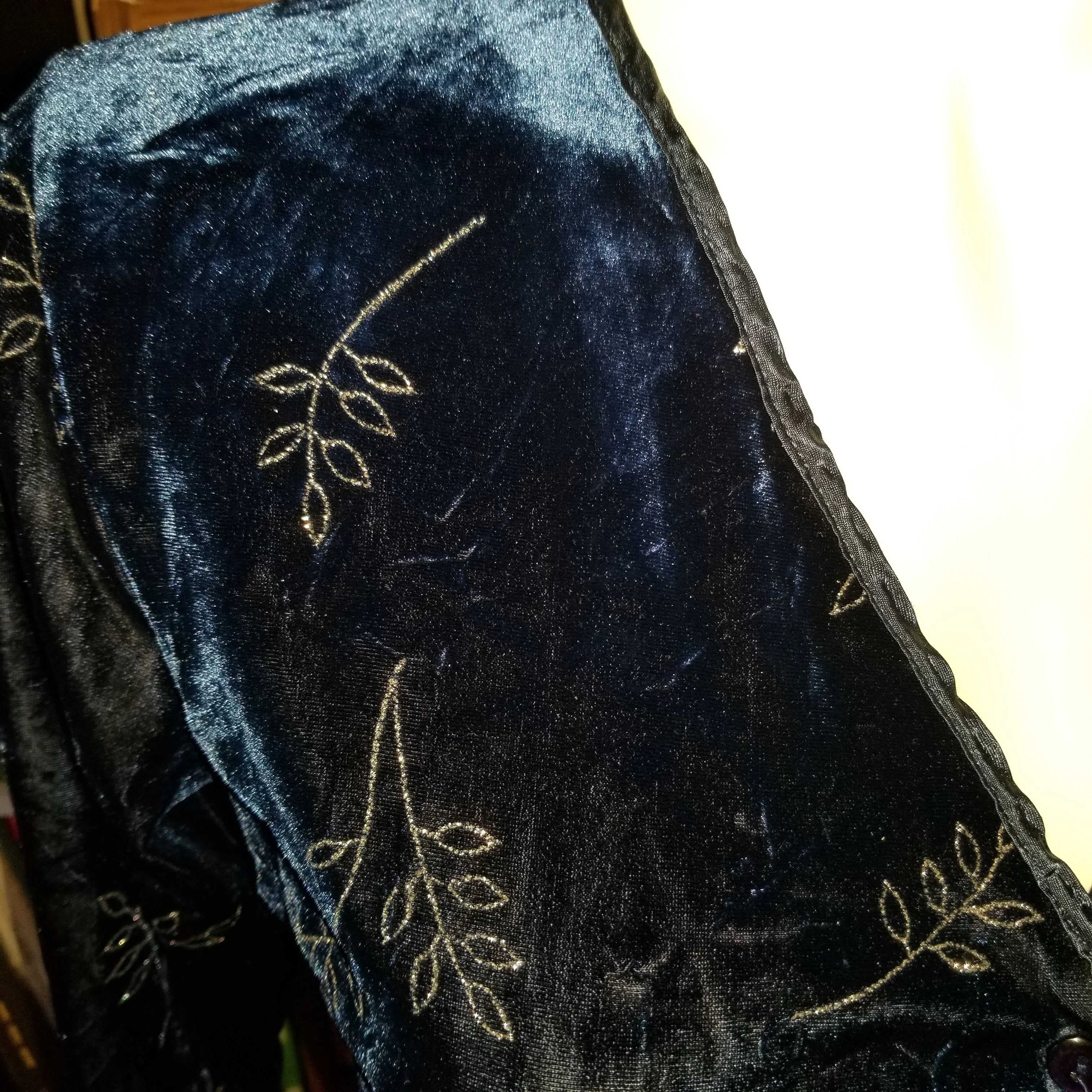 90s Navy Silver Velvet Glitter Cardigan By Petite Sophisticate - Image 3