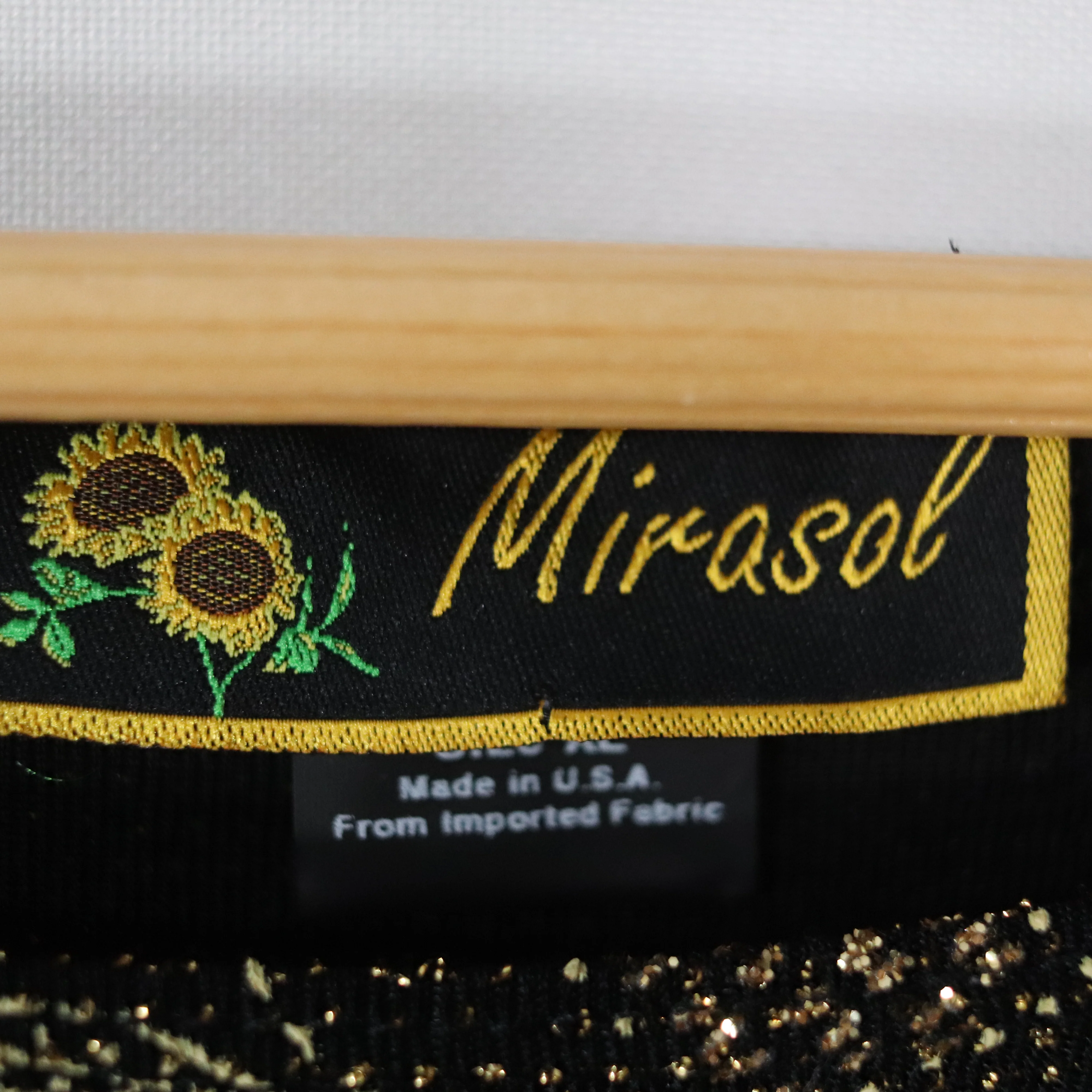 90s New Deadstock Gold Glitter Asymmetrical Tunic Top By Mirasol - Image 12