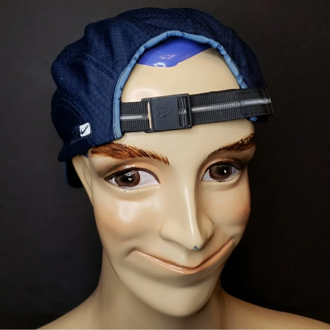 90's Dri Fit Navy Running Mesh Hat by Nike - Image 7