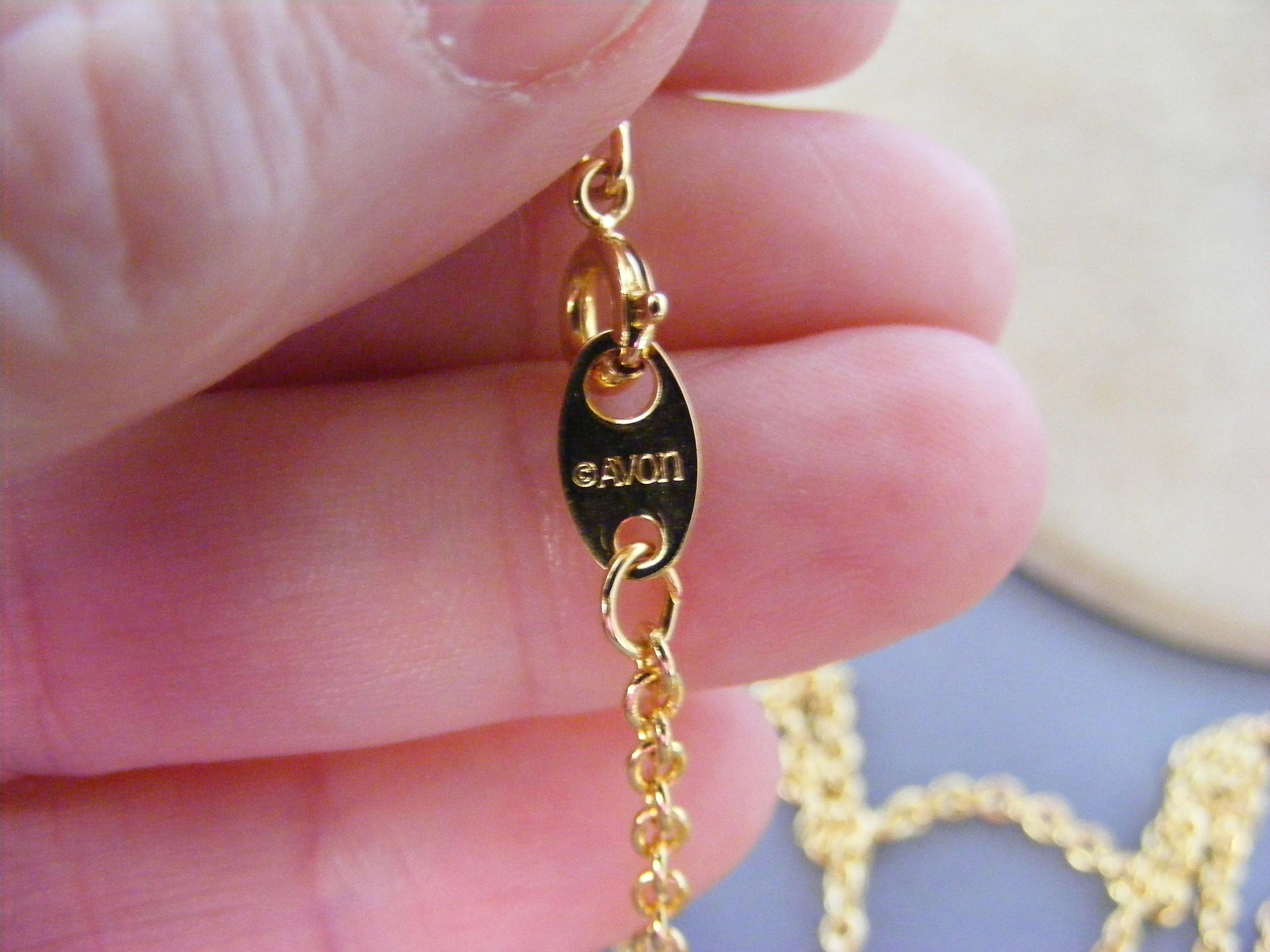 90s Noel Christmas Pendant Necklace Enamel Faux Pearl By Avon - Image 7