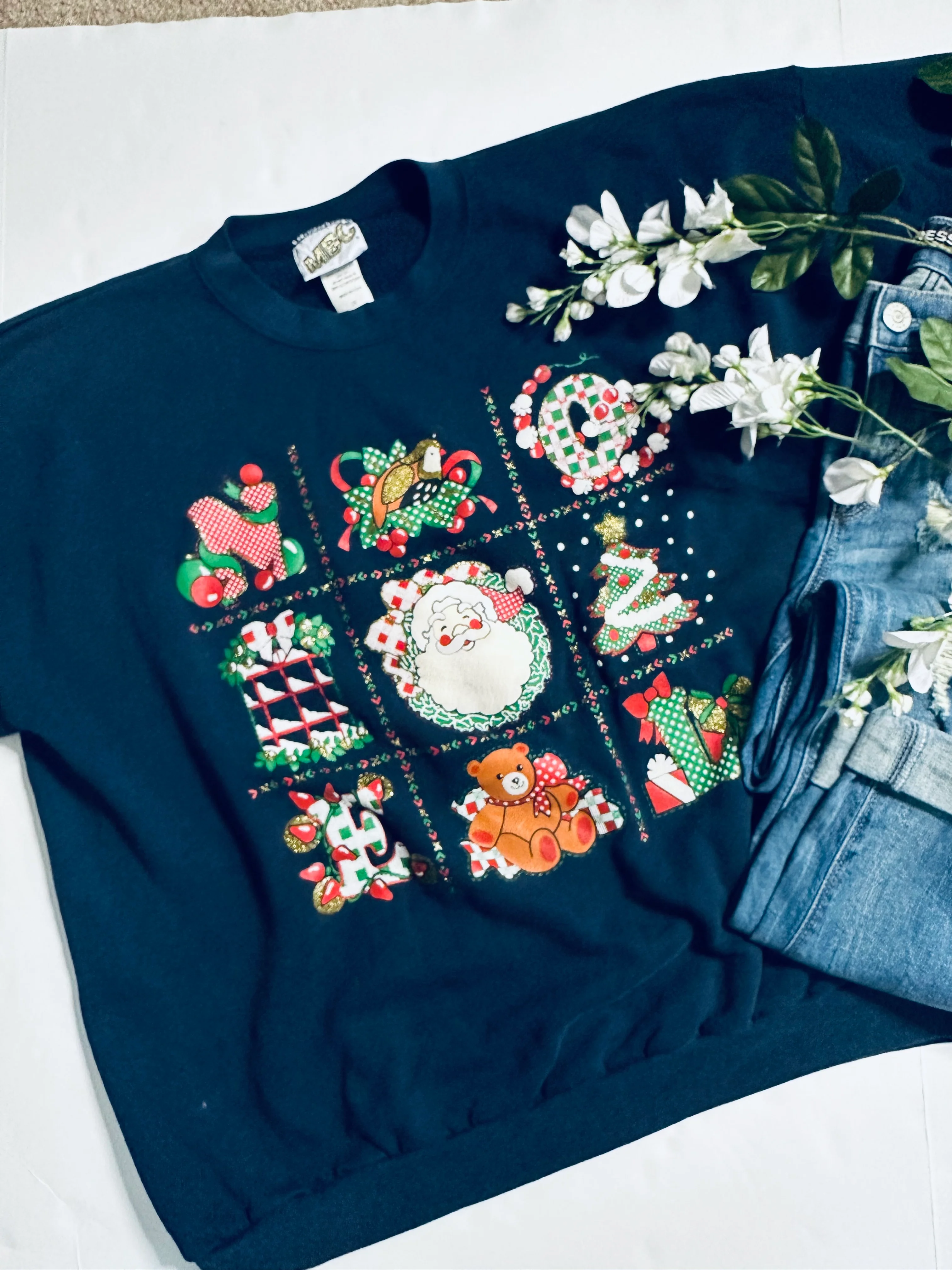 90s Noel Santa Clause Ugly Christmas Sweatshirtp By Mbc - Image 3
