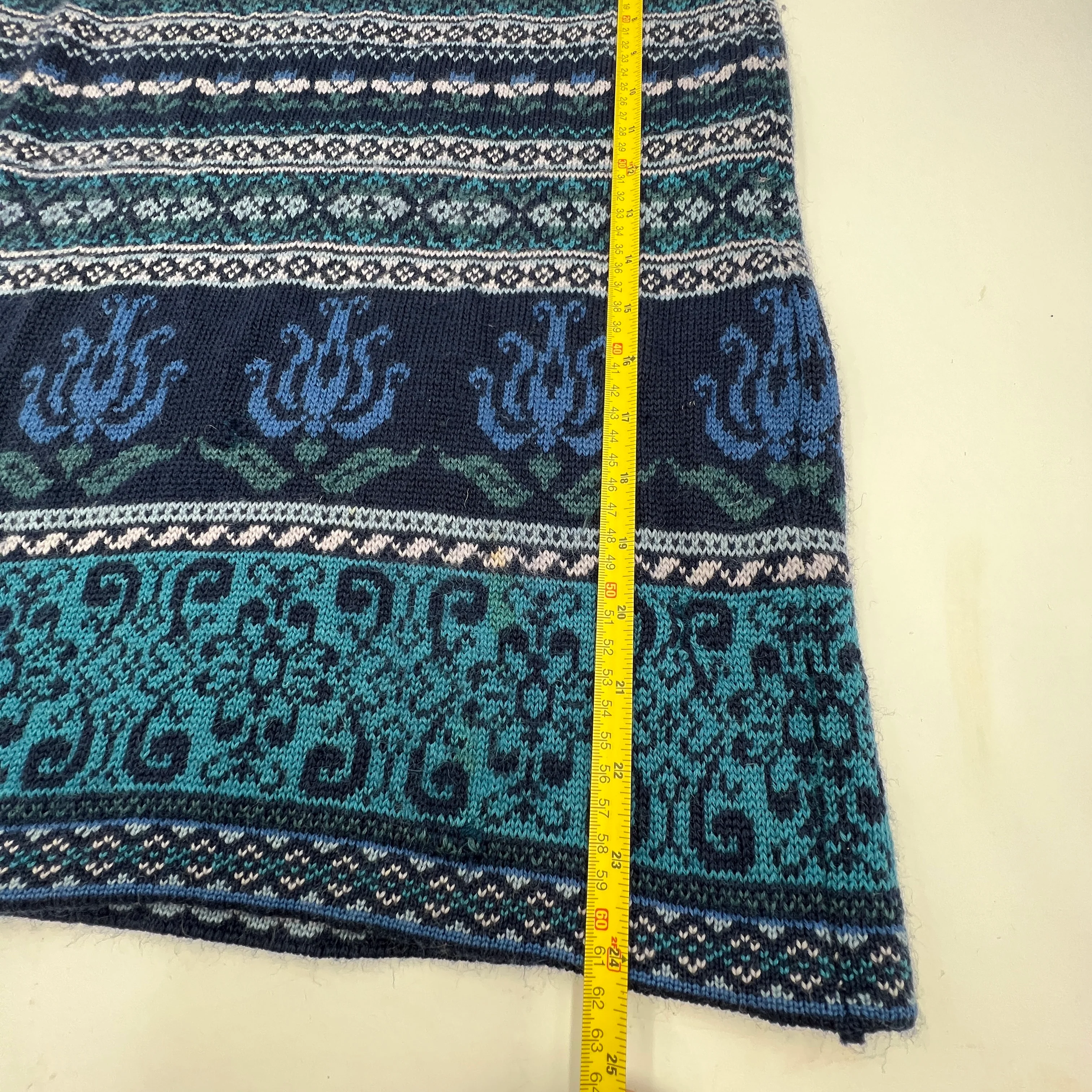 90s Nordic Fairisle Knit Wool Skirt By Laura Ashley - Image 11