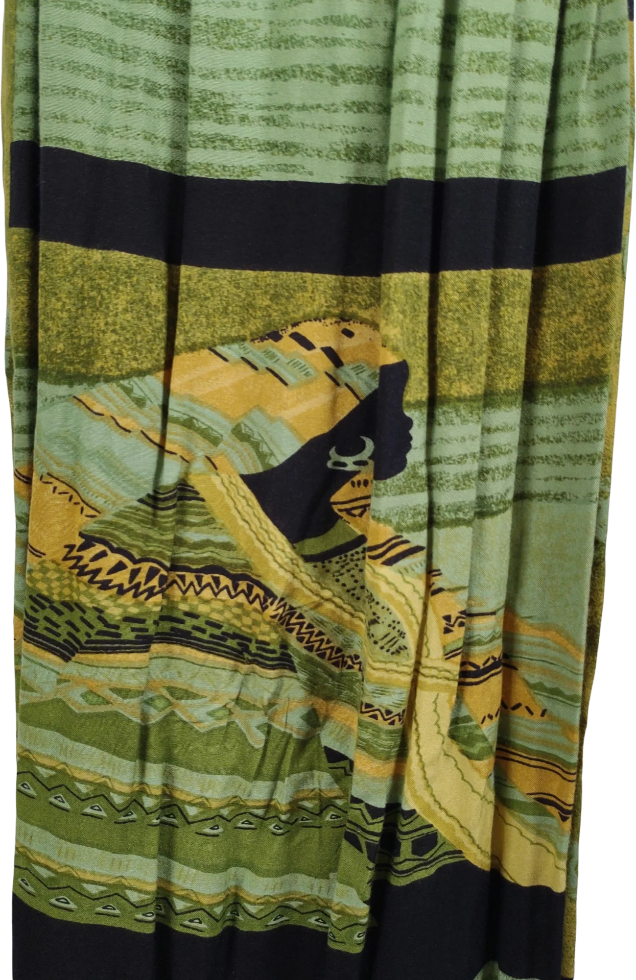 90s Novelty Woman Print Challis Maxi Skirt by Afro by Belma New York - Image 2