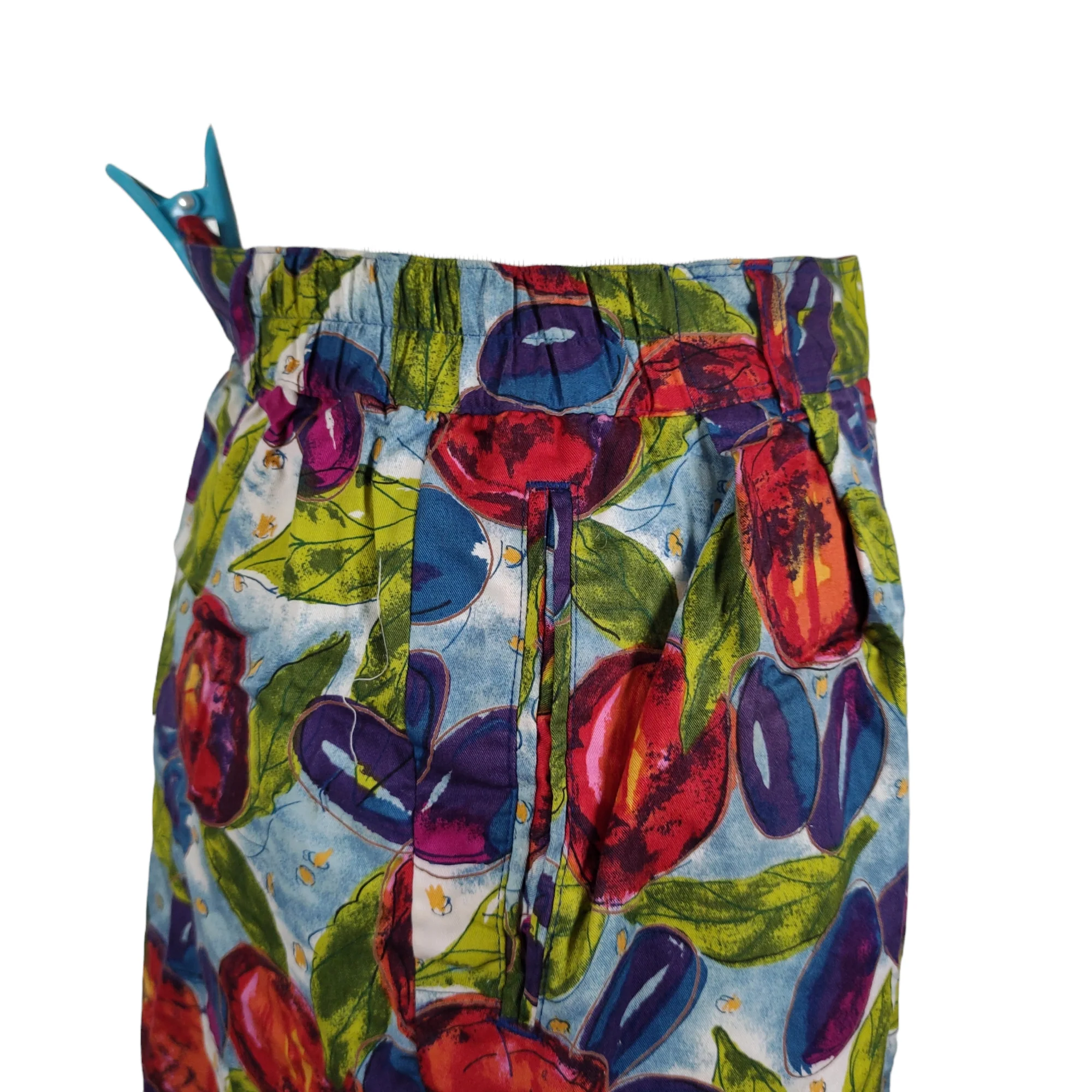 90s Novelty Fruit Print High Rise Shorts Relaxed Fit By Ellesse - Image 5