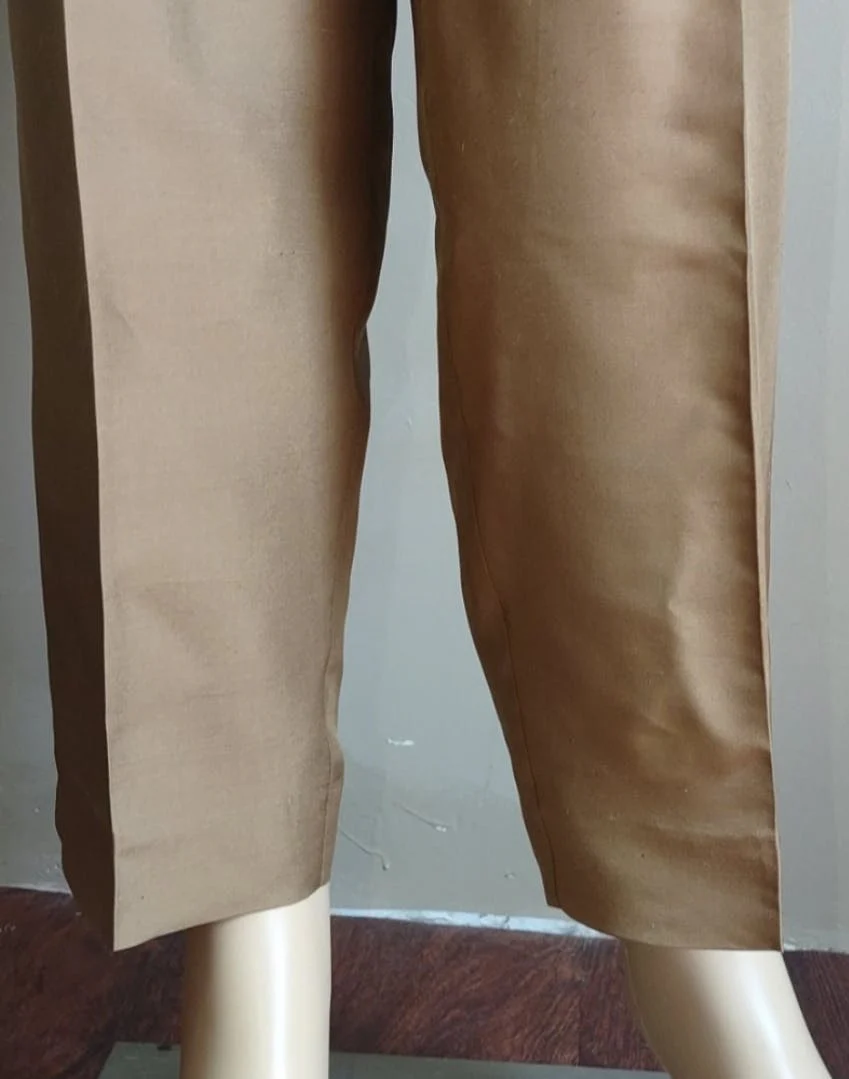 90's Golden Tan Silk Pants by Robbie Bee Woman - Image 5