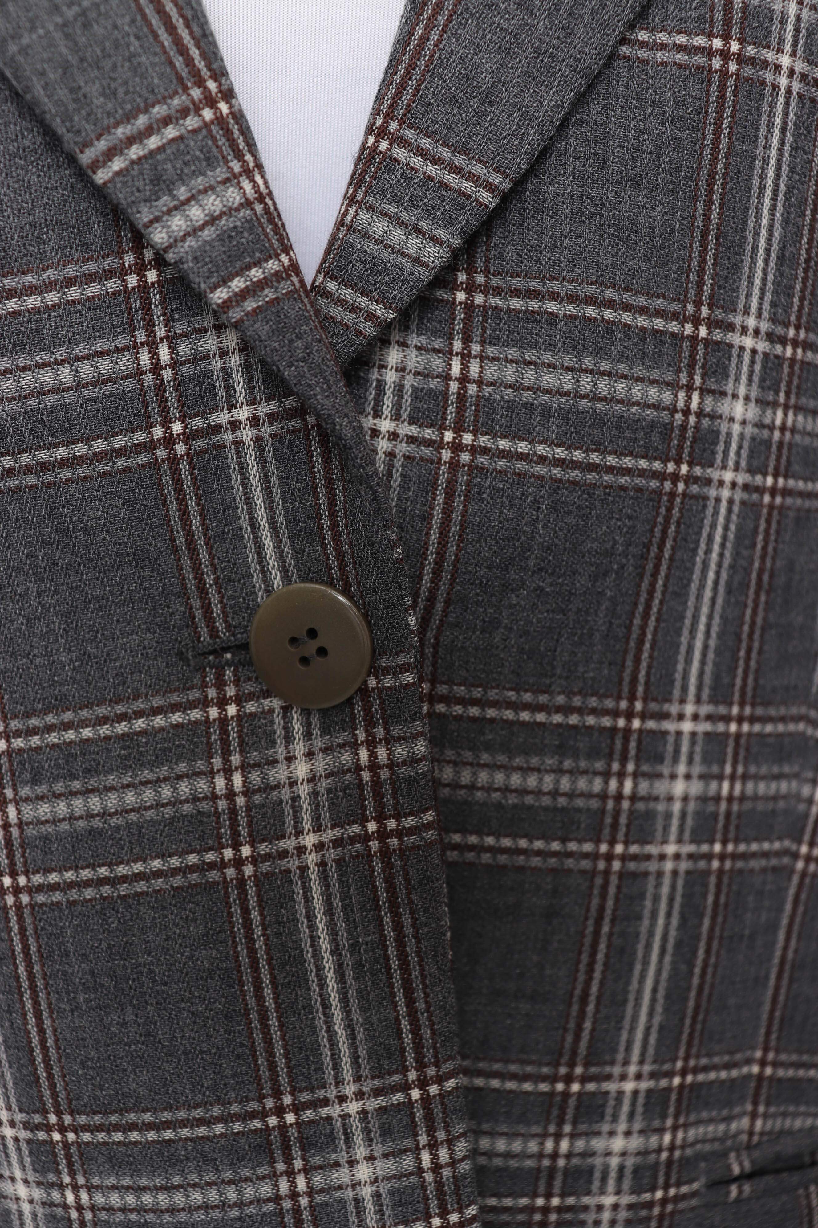 90s Olive Plaid Blazer L by Giorgio Armani - Image 6