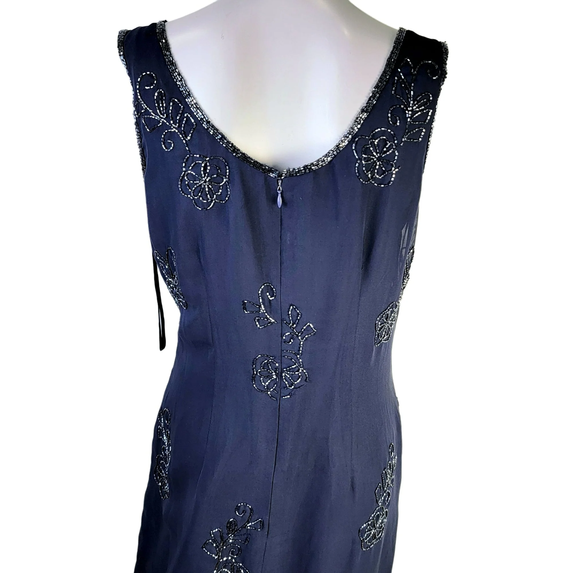 90s Ormal Gown Long Beaded Maxi Dress Women Medium 8 M By Scala - Image 10