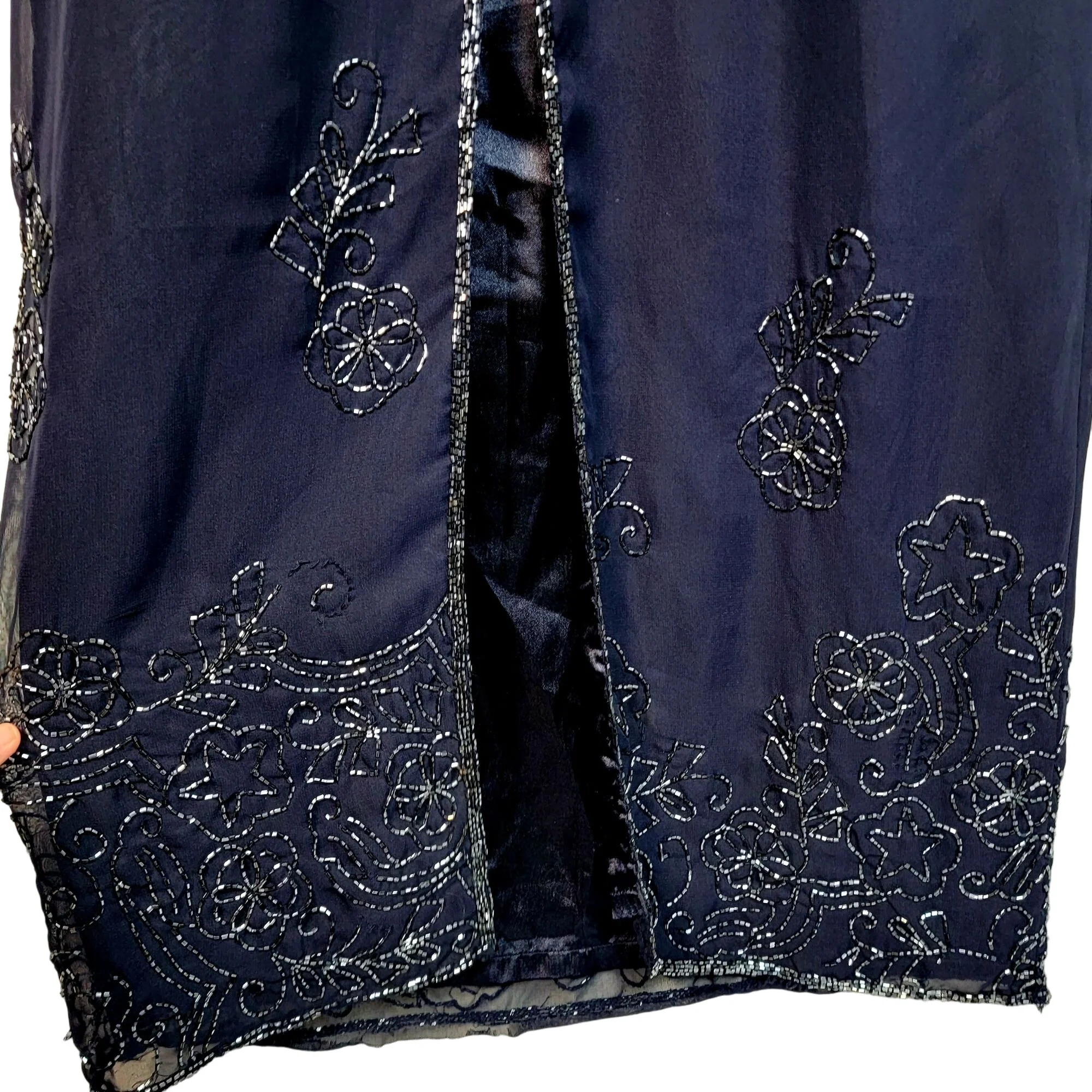 90s Ormal Gown Long Beaded Maxi Dress Women Medium 8 M By Scala - Image 12