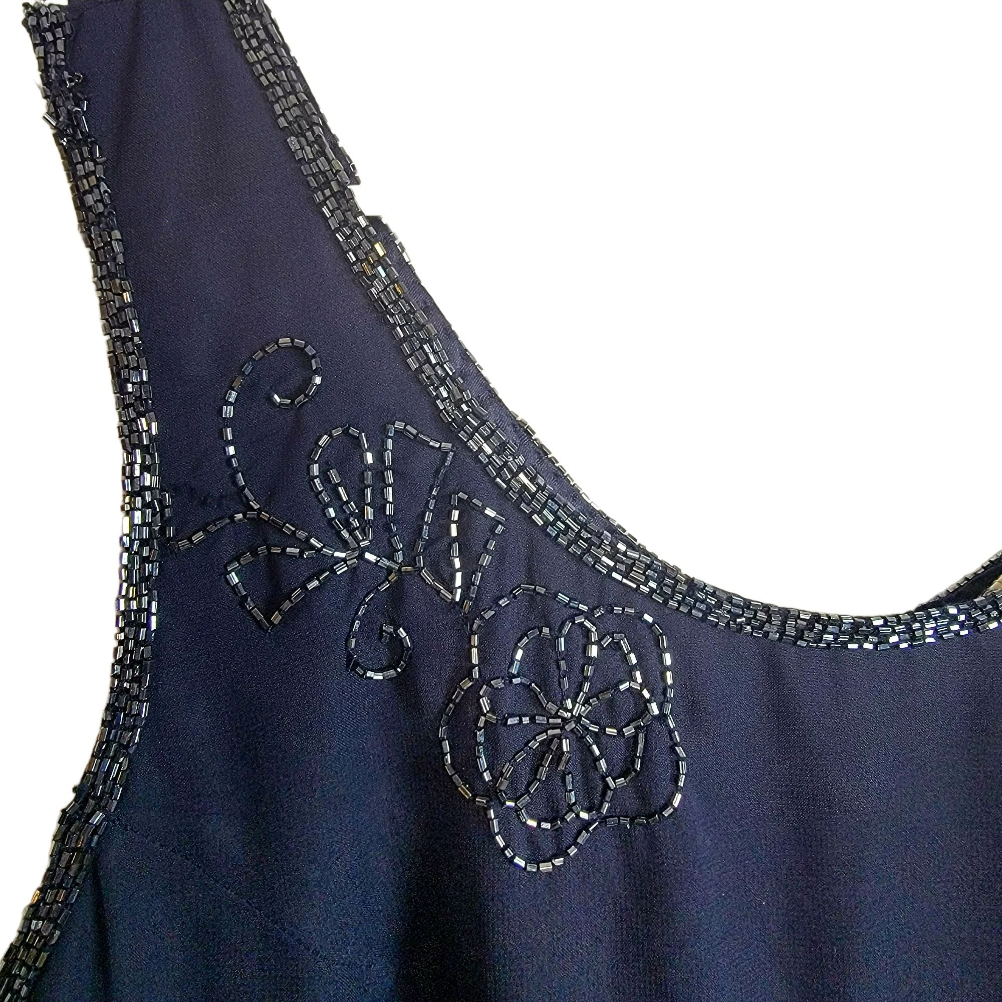 90s Ormal Gown Long Beaded Maxi Dress Women Medium 8 M By Scala - Image 6