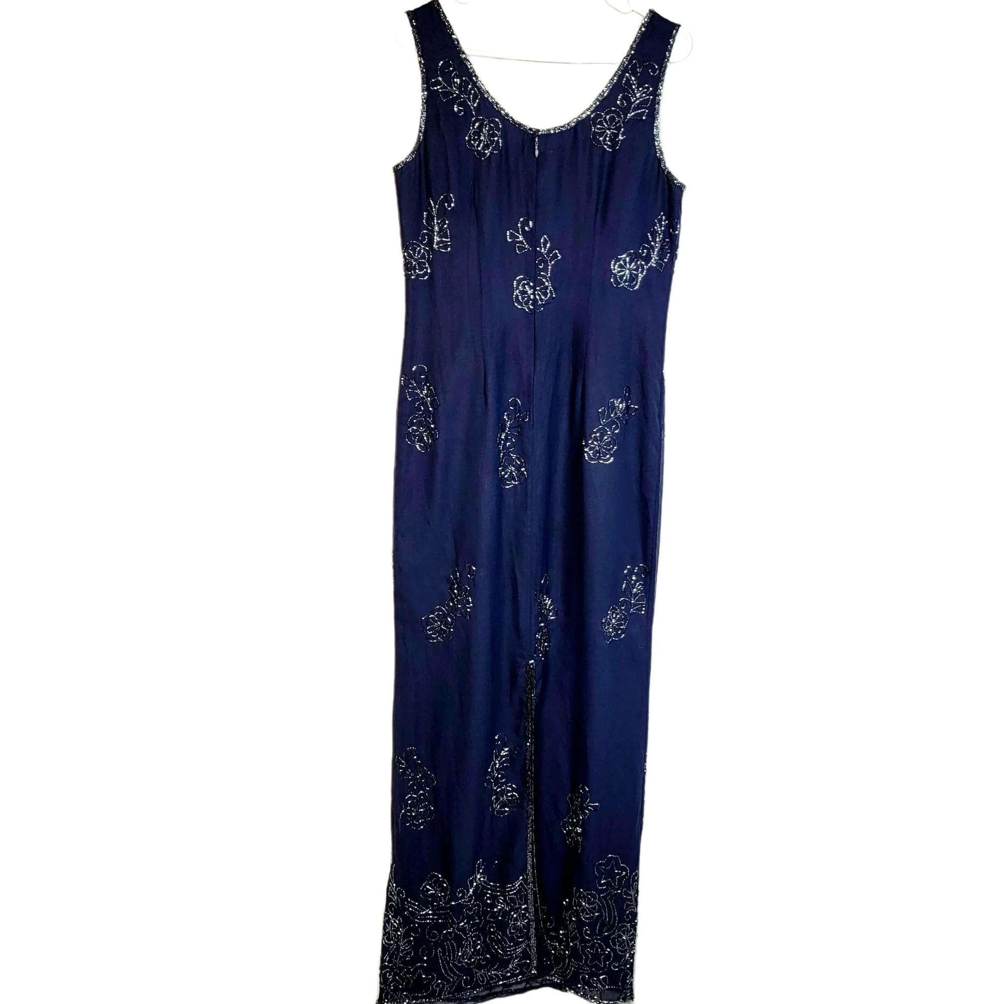 90s Ormal Gown Long Beaded Maxi Dress Women Medium 8 M By Scala - Image 9
