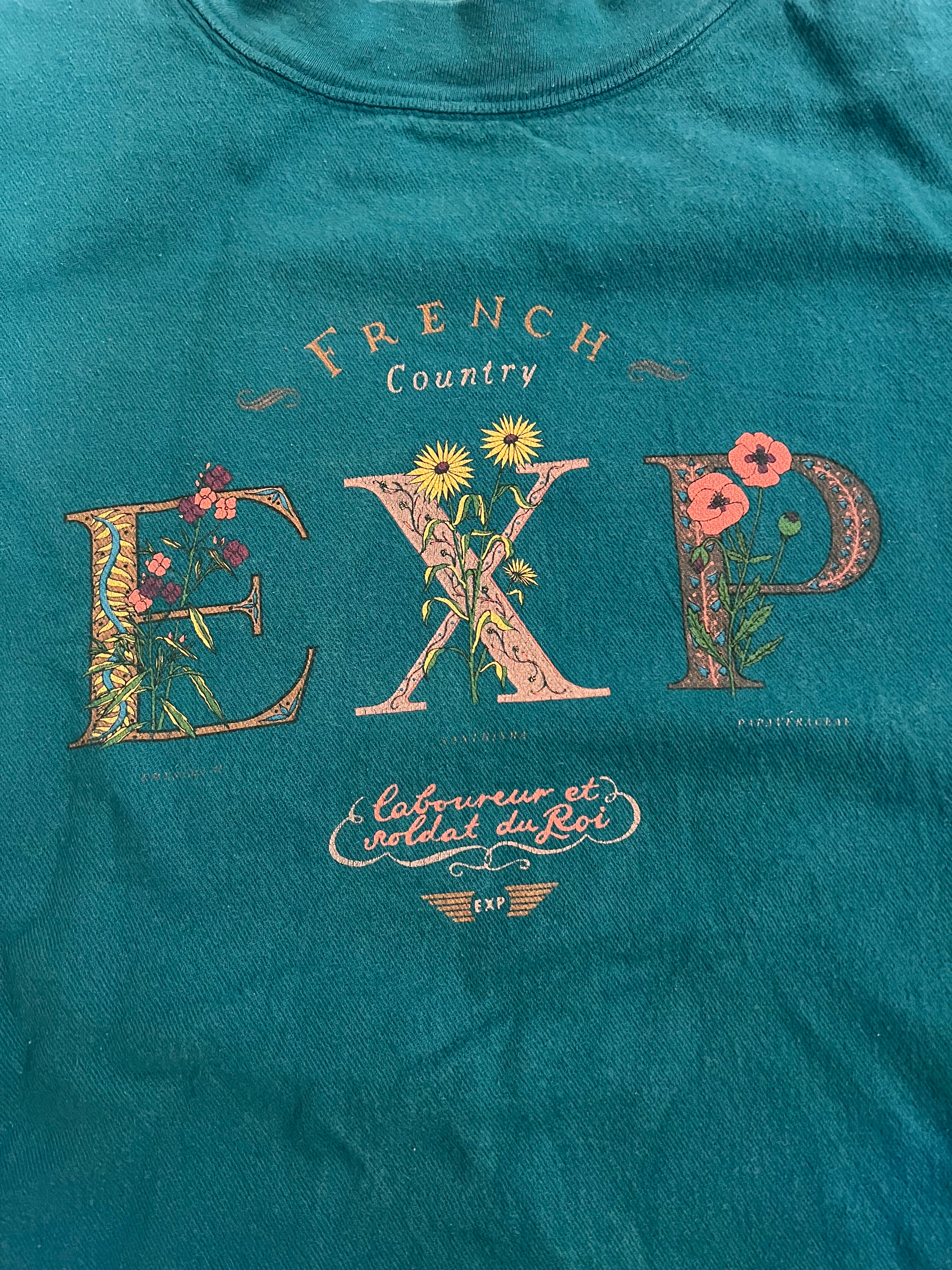 90s Oversized Teal Crewneck Sweatshirt By Compagnie Internationale Express - Image 3