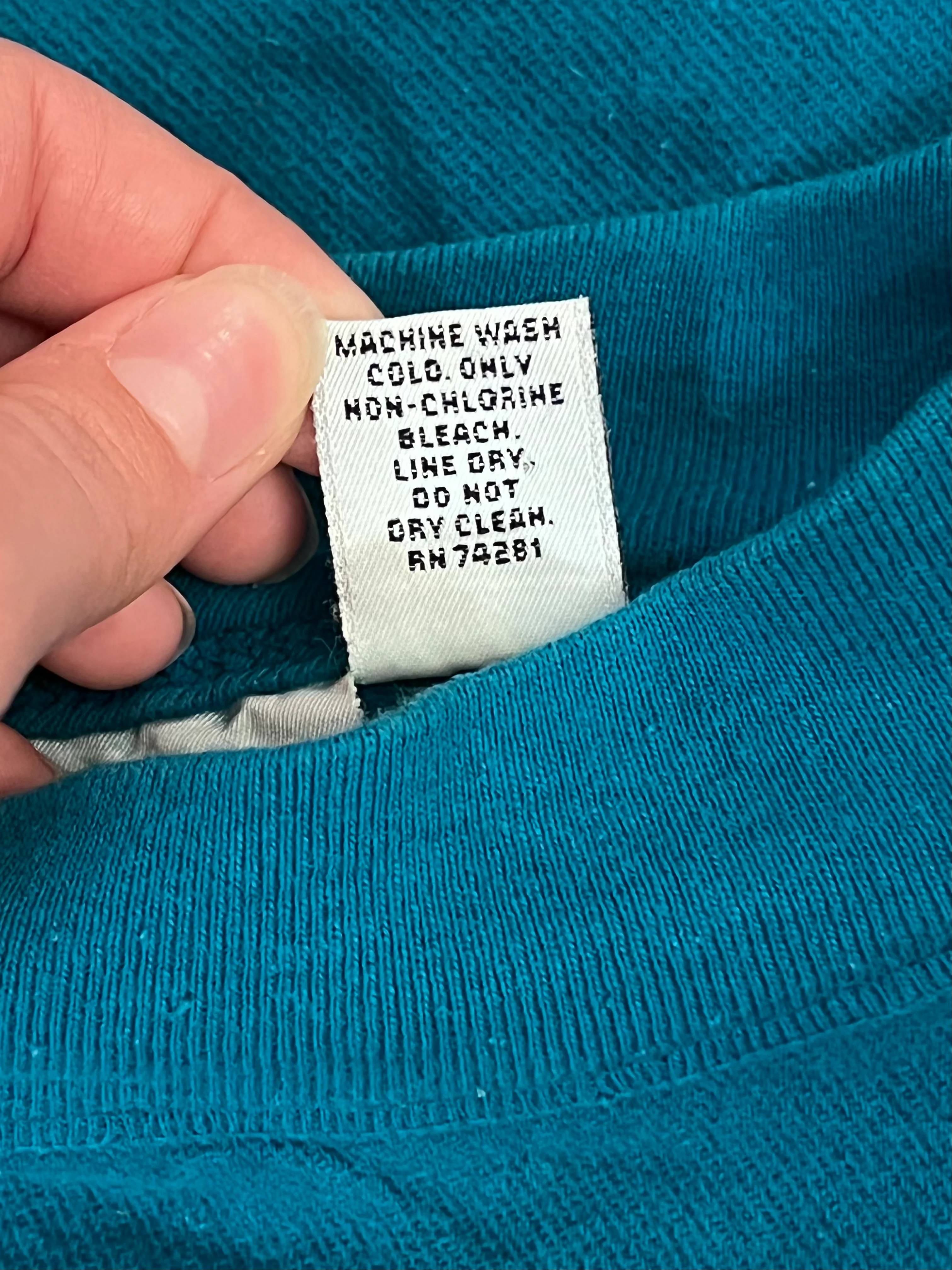 90s Oversized Teal Crewneck Sweatshirt By Compagnie Internationale Express - Image 7