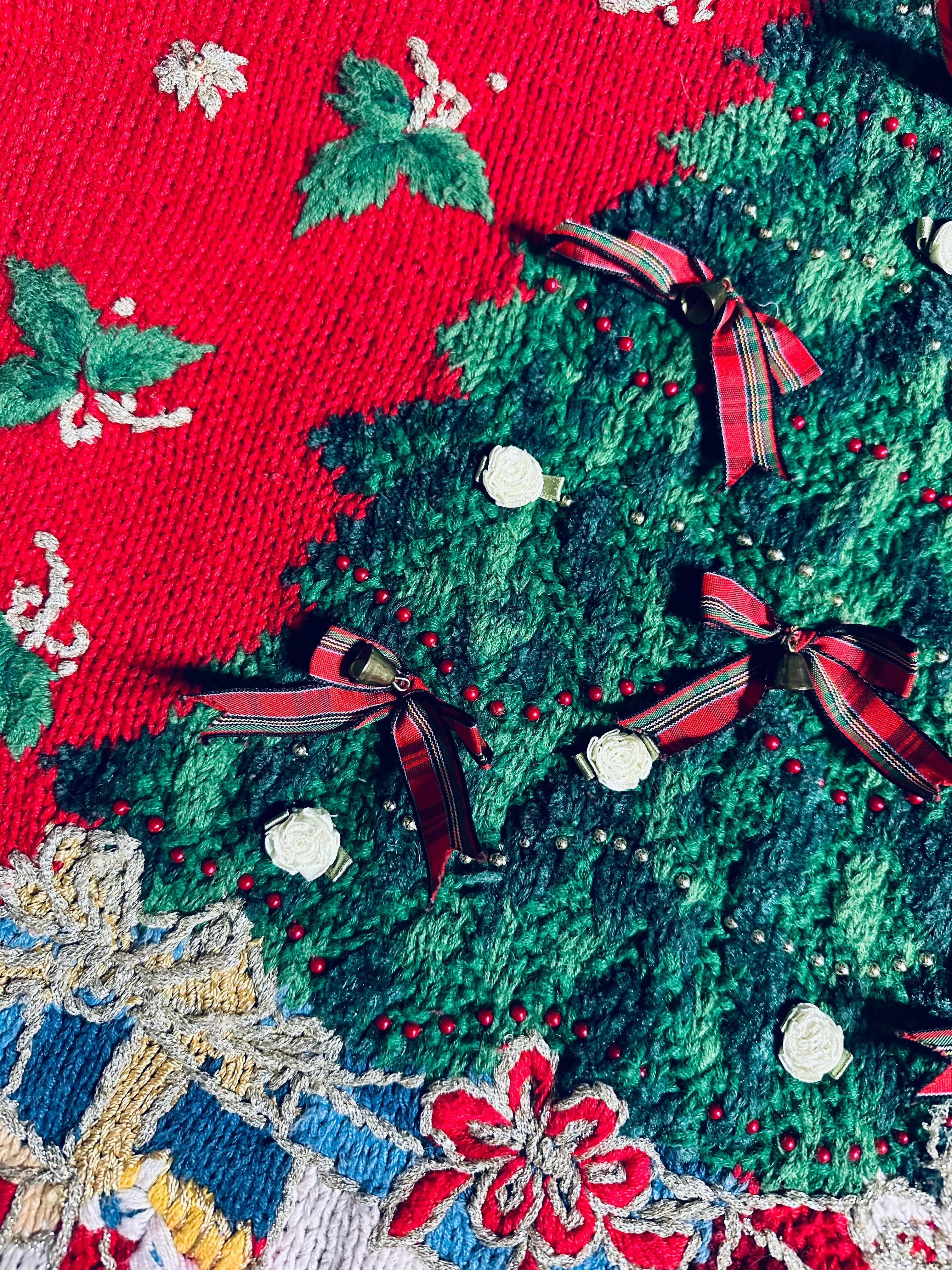 90s Oversized Detailed Ugly Christmas Tree Sweater By Tiara - Image 8
