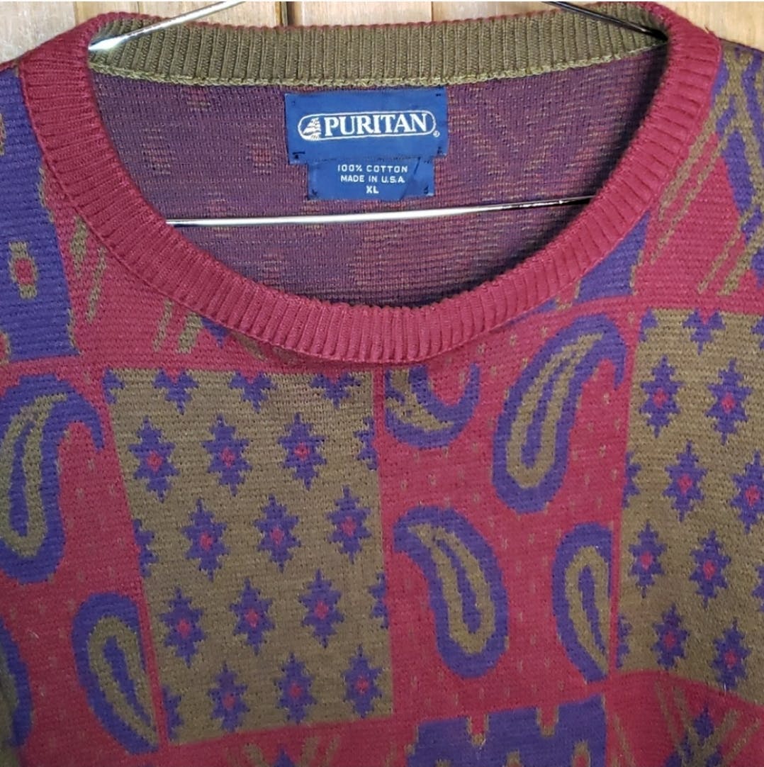 90's Paisley Print Mens Sweater by Puritan - Image 6