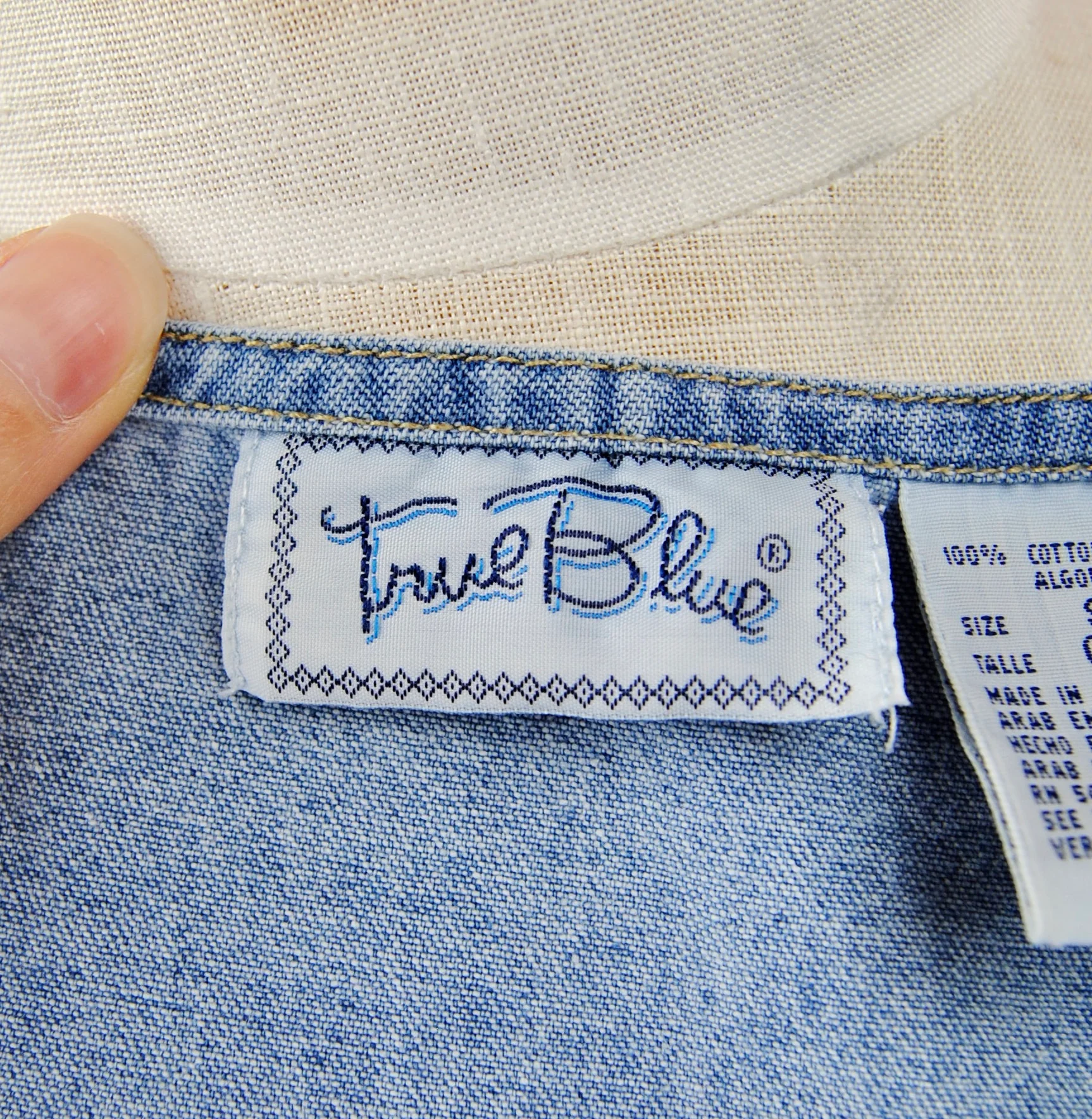 90s Pale Blue Denim Dress With Pockets By True Blue - Image 16