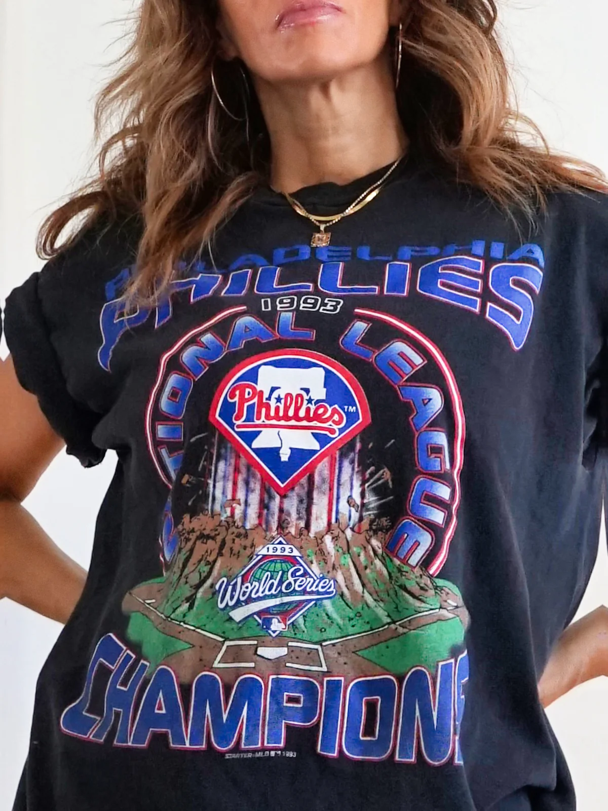 90s Philadelphia Phillies World Series Graphic Tee By Starter - Image 4