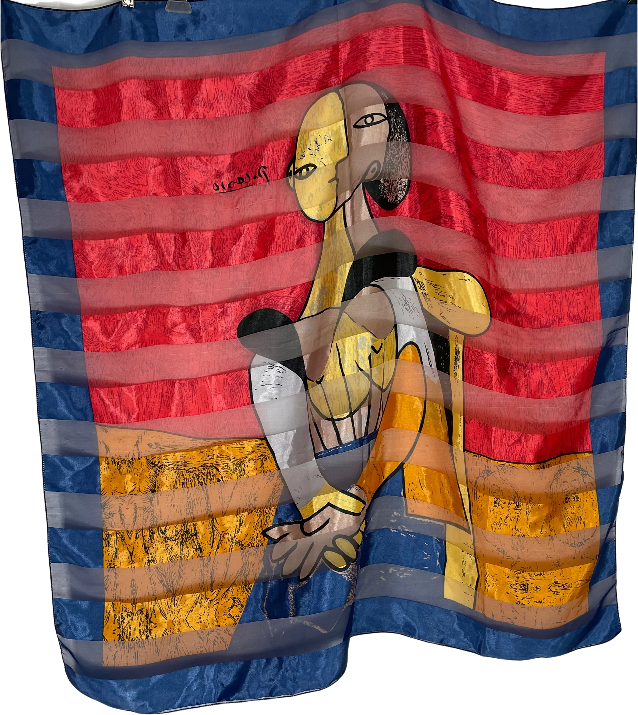 90s Picasso Abstract Print Silk Scarf - Image 2
