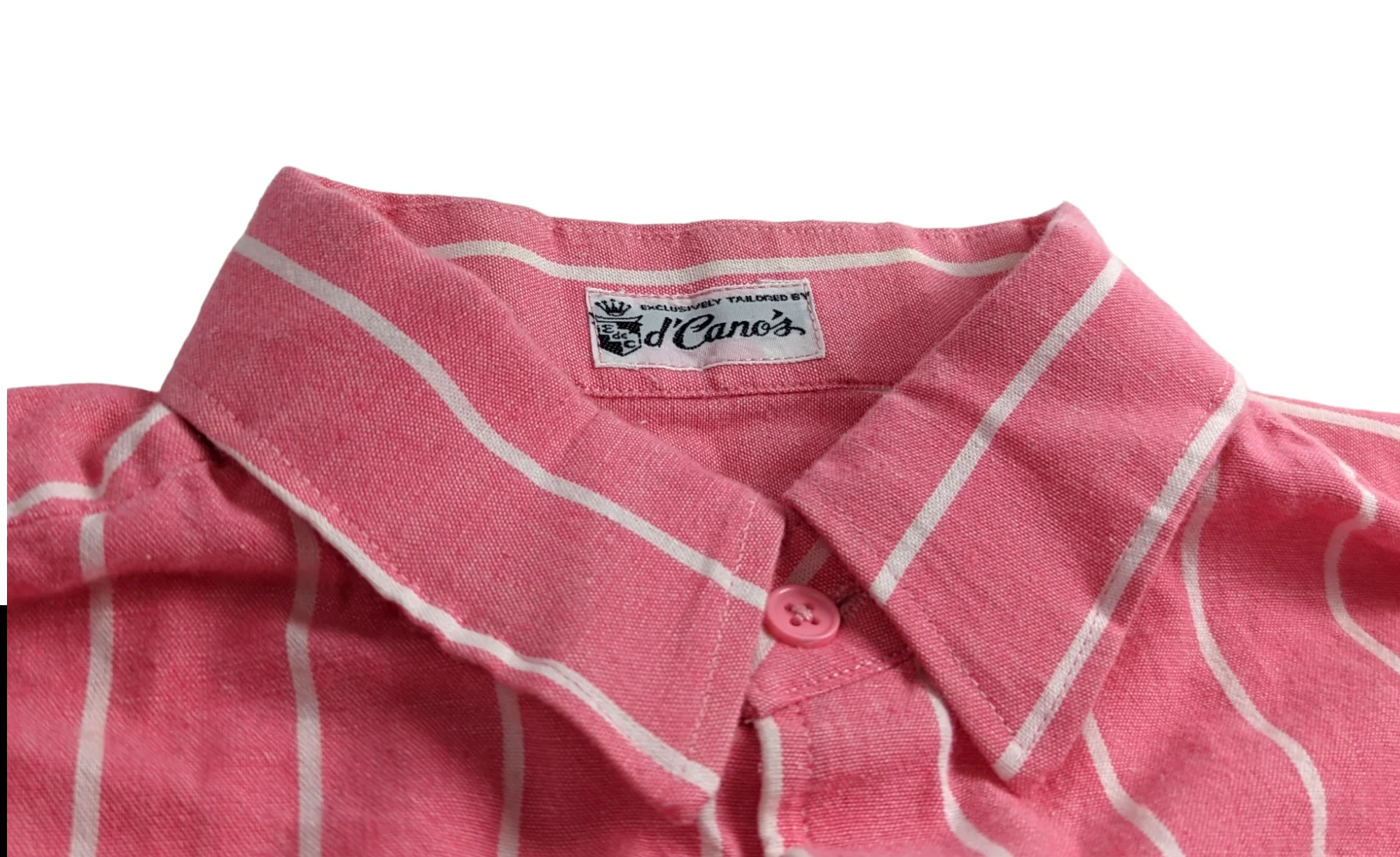 90s Pink and White Striped Long Sleeve Shirt by d'Canos - Image 3