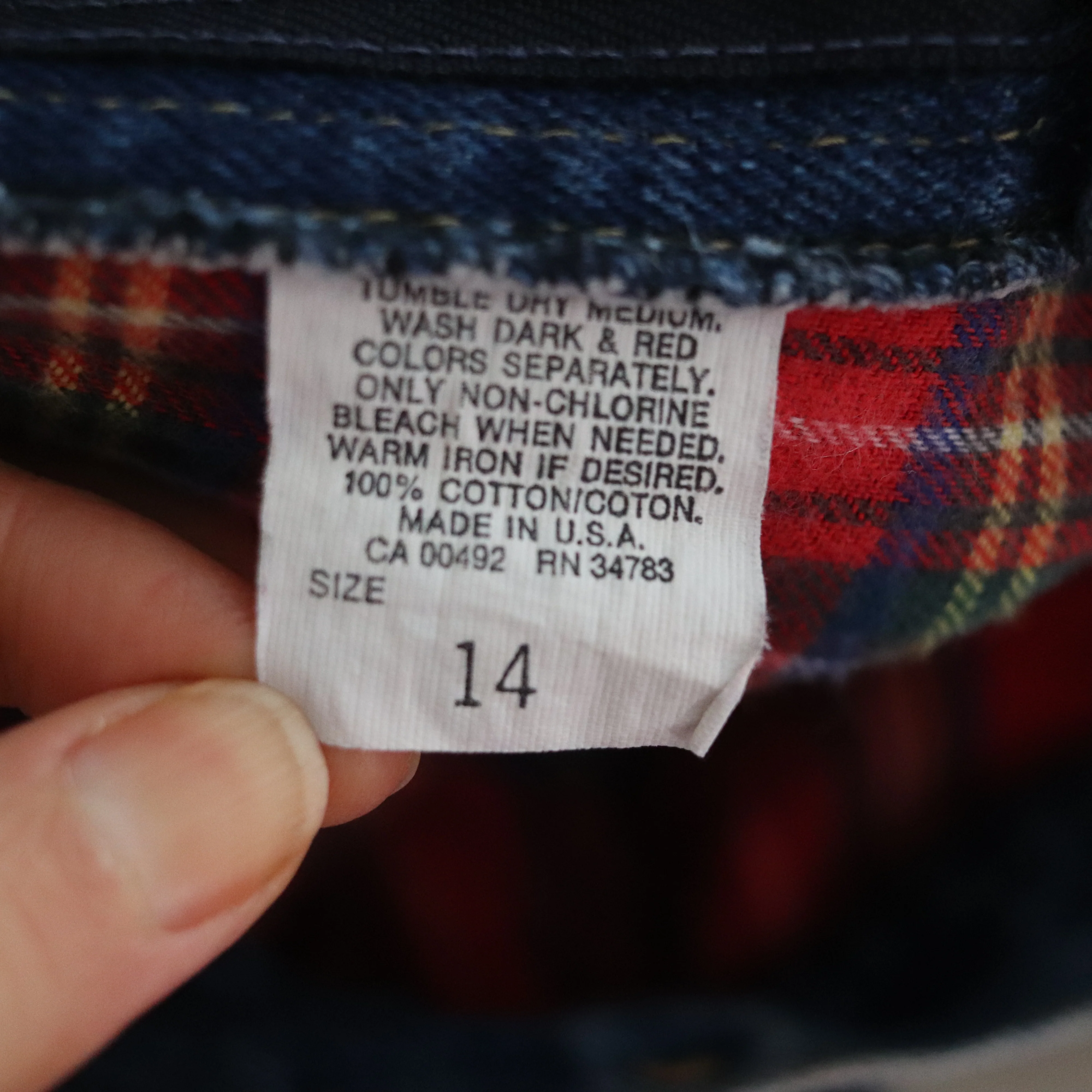 90s Plaid Flannel Lined High Rise Faded Jeans By L.L. Bean - Image 6
