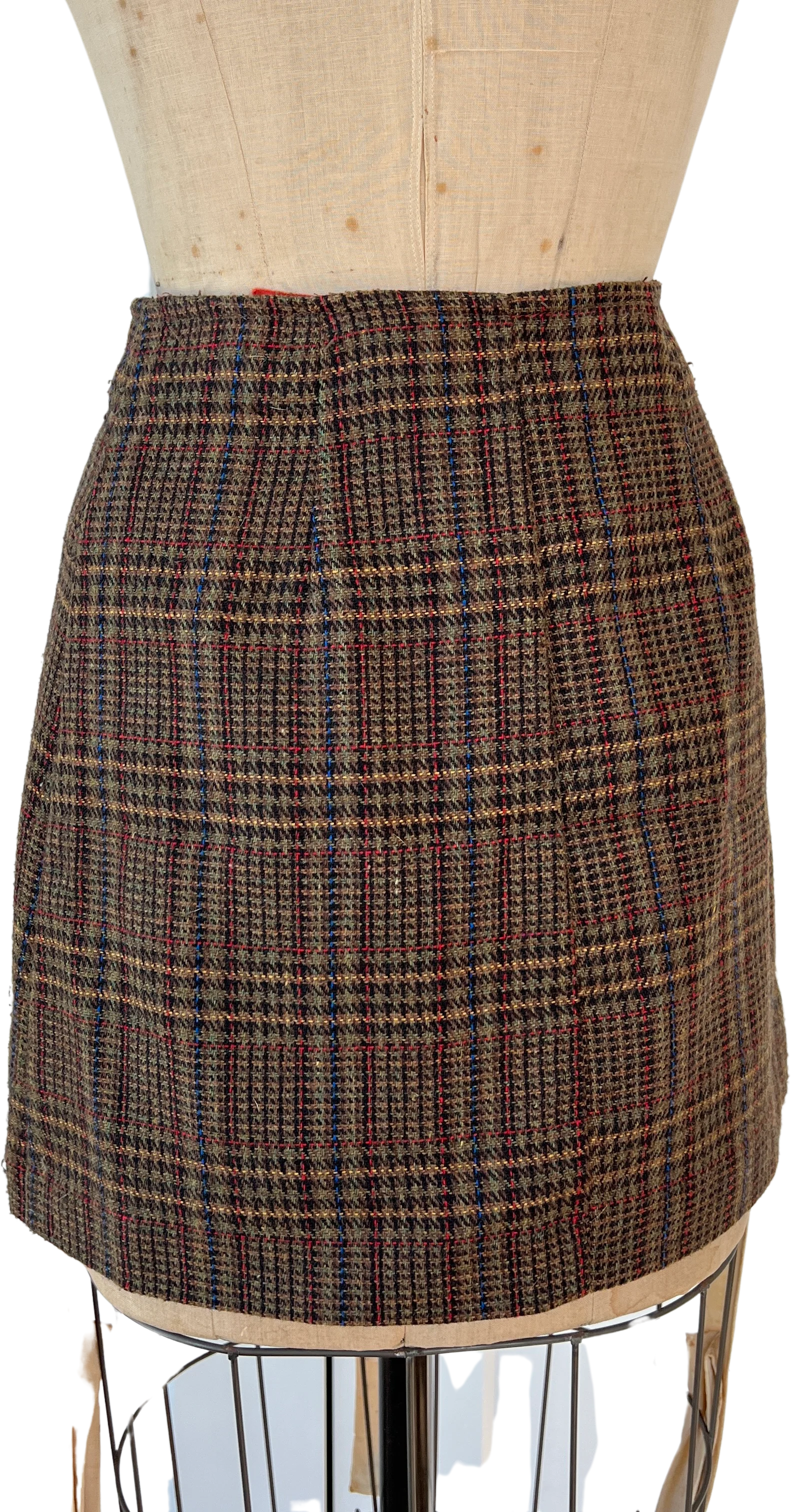 90s Plaid Wool Mini Skirt By A. Byer California - Image 2