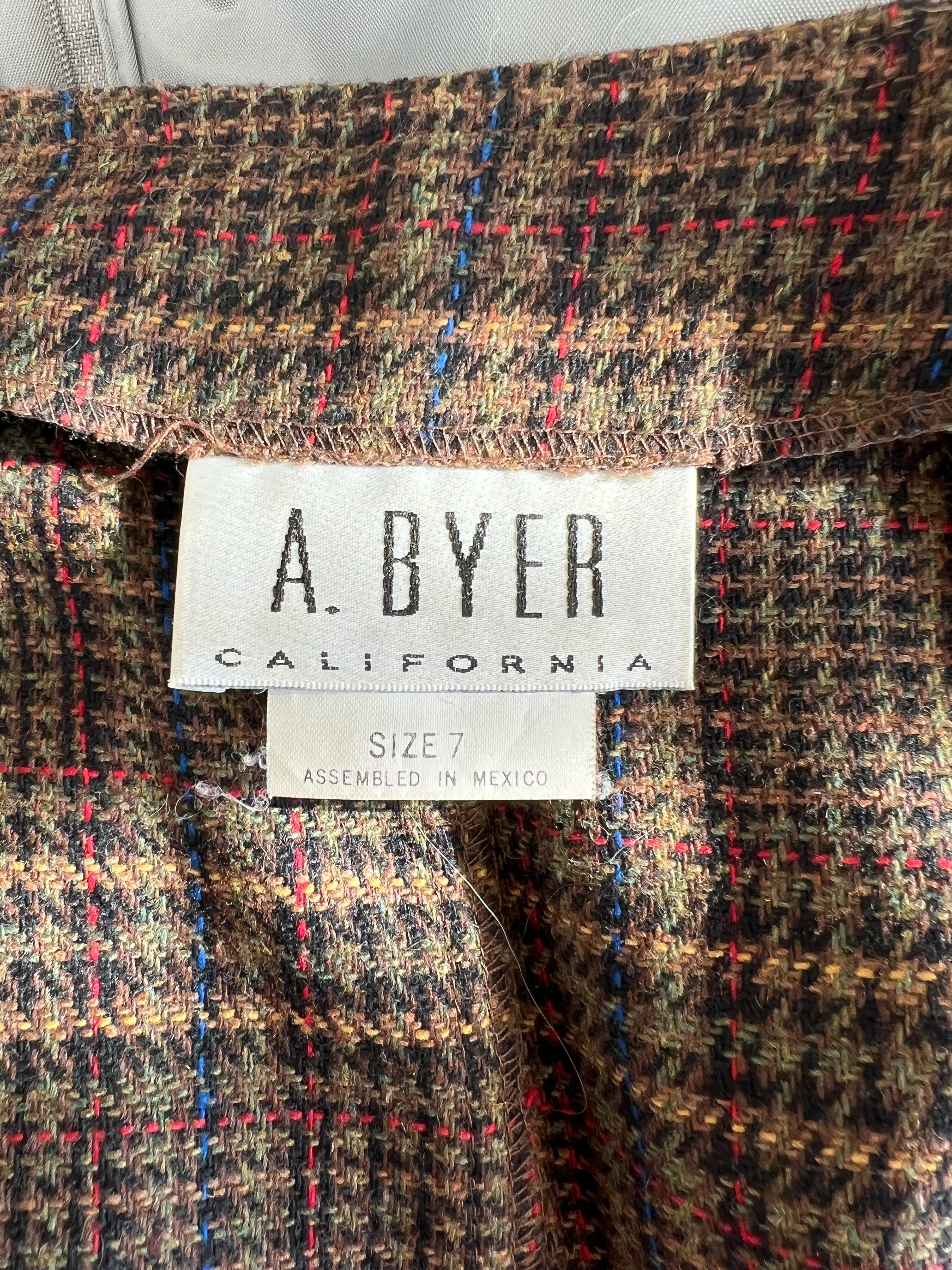 90s Plaid Wool Mini Skirt By A. Byer California - Image 3