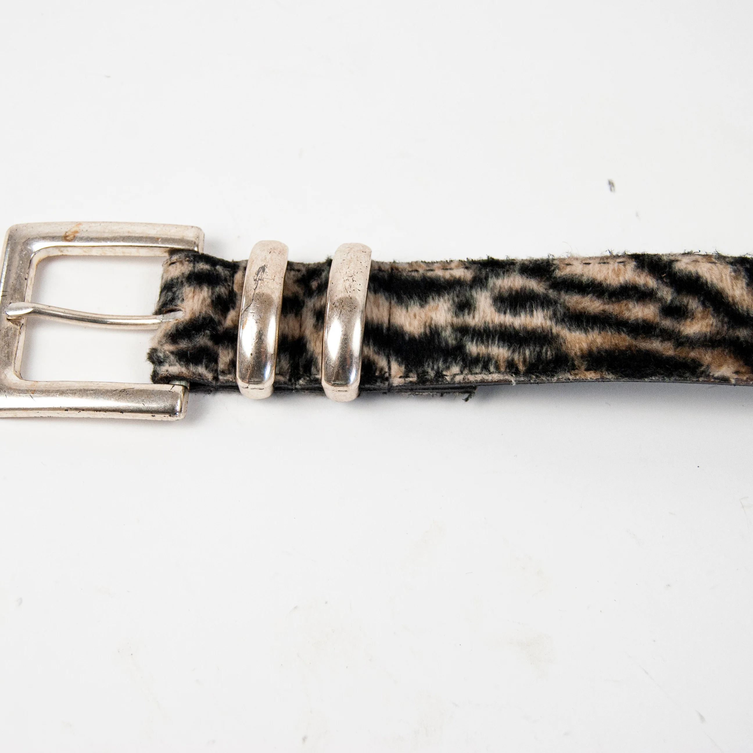 90s Plush Cheetah Leather Belt / M By Absolutely Fresh by Prestige Leather - Image 3