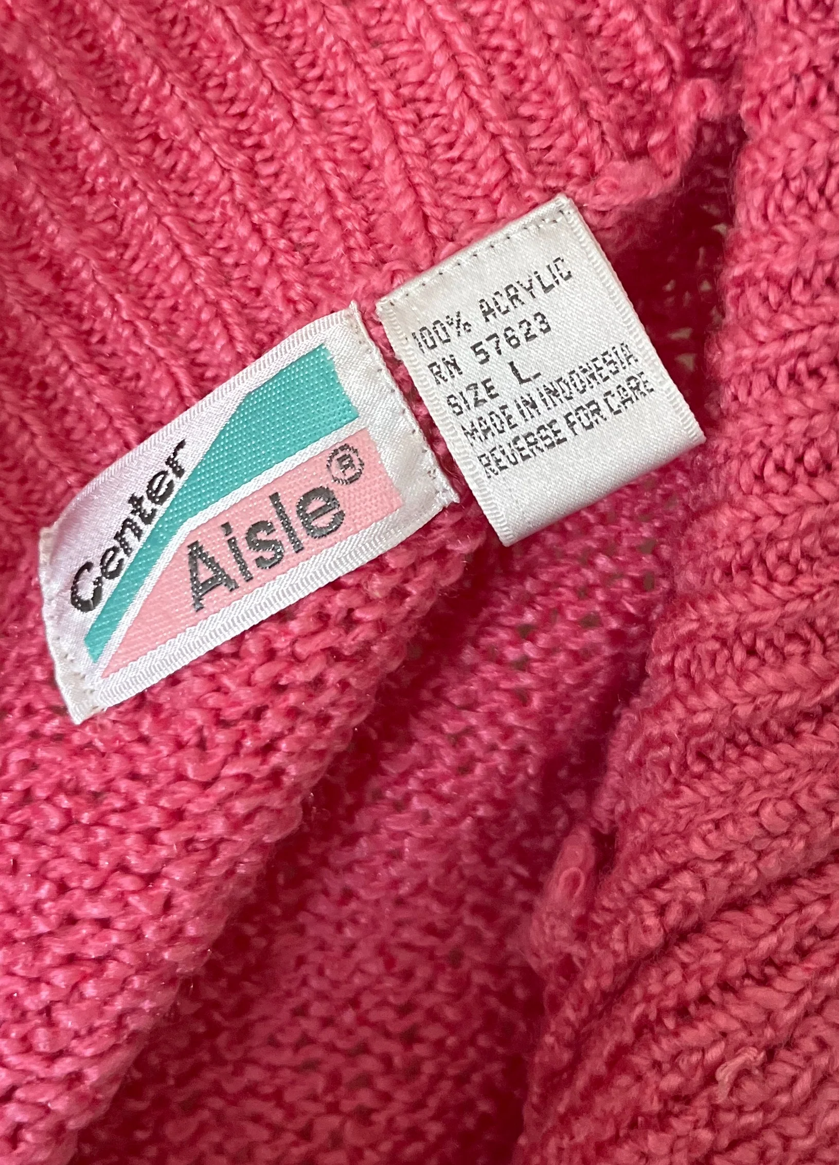 90s Preppy Pink Knit Sweater By Center Aisle - Image 3