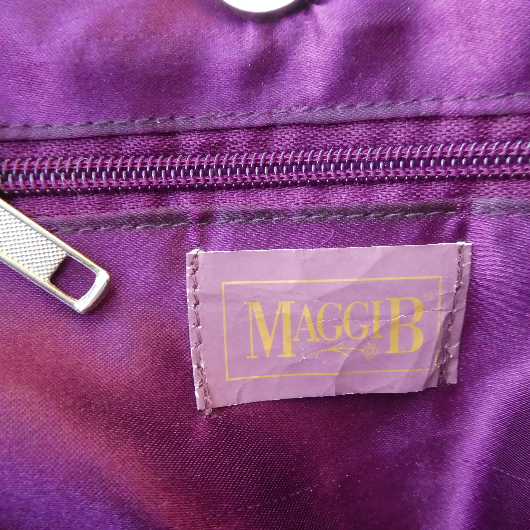 90s Purple Beaded  Purse Star Magnetic Snap Zip by Maggi B - Image 7