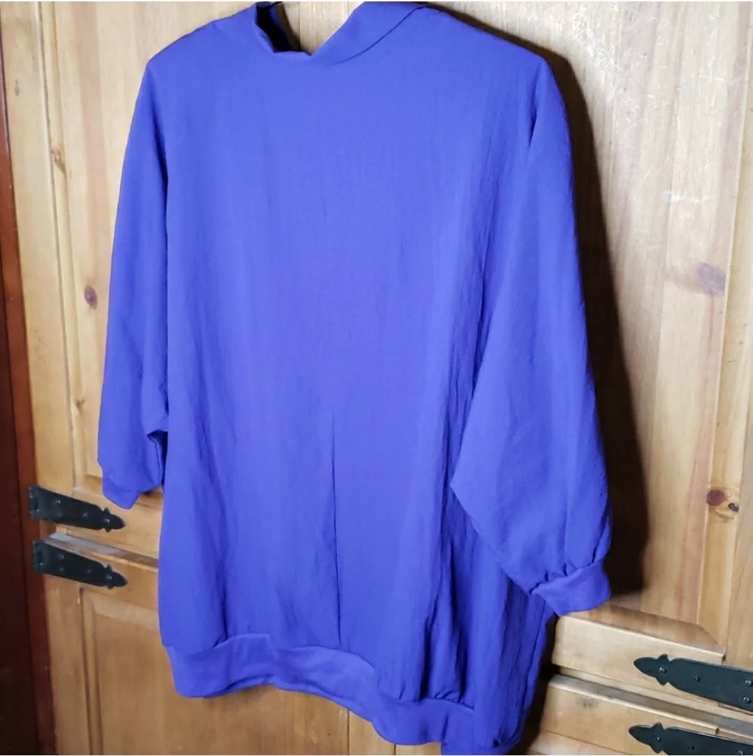 90's Purple Celestial Polyester Pullover Top by Silver Threads - Image 15