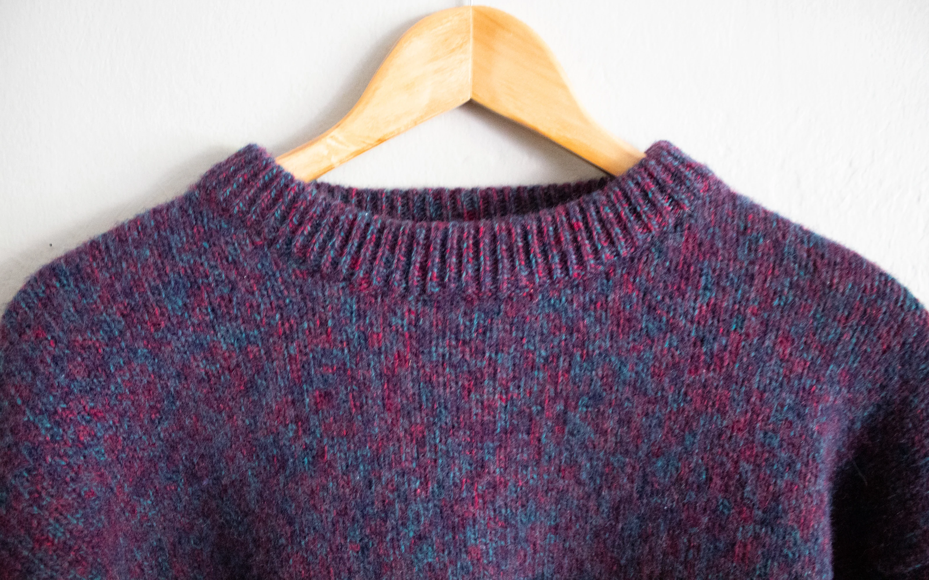 90s Purple Green Wool Blend Pullover Sweater Large By Eddie Bauer - Image 3
