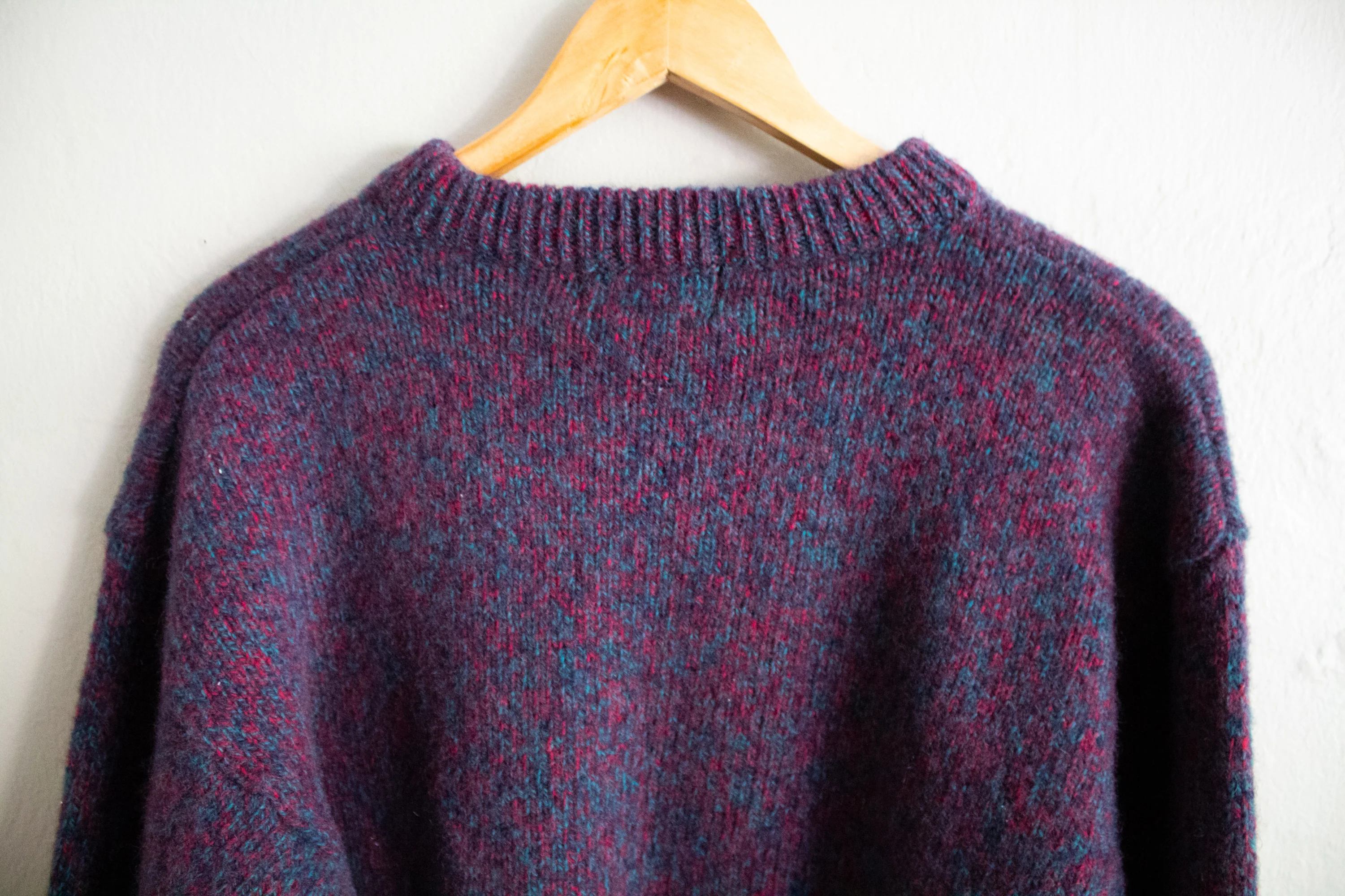 90s Purple Green Wool Blend Pullover Sweater Large By Eddie Bauer - Image 6