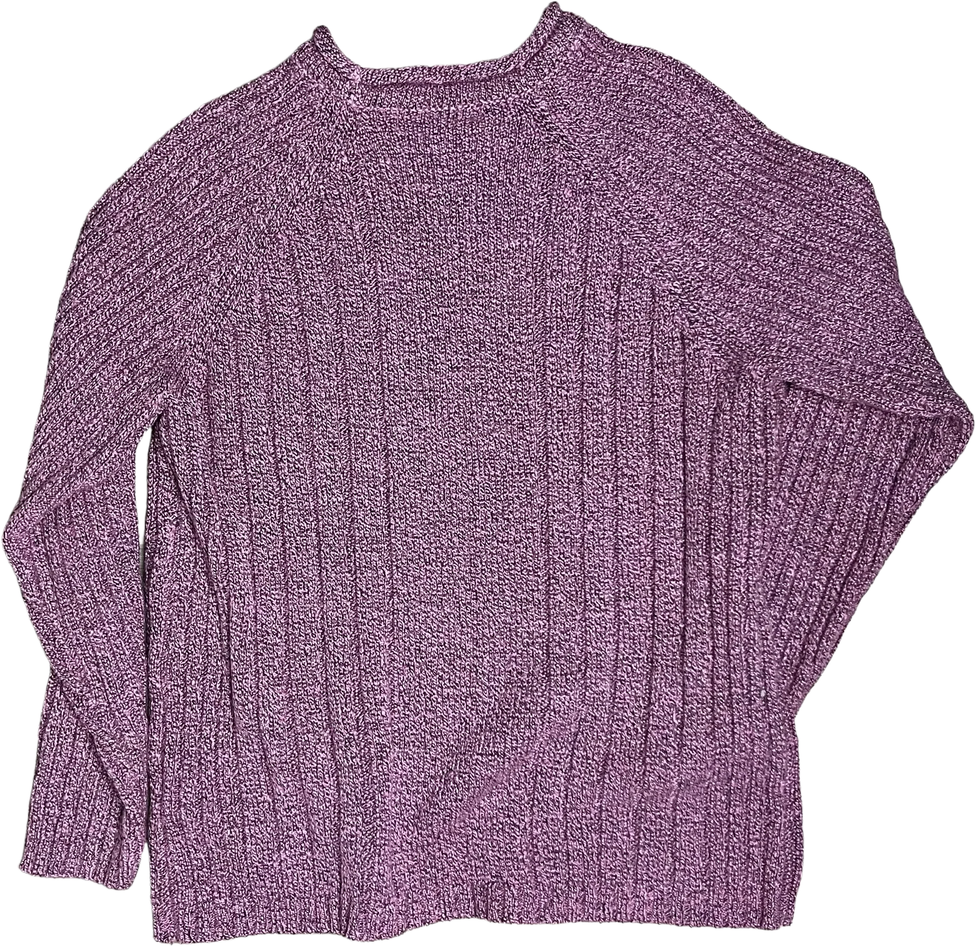 90s Purple Heather Ribbed Knit Sweater - Image 2
