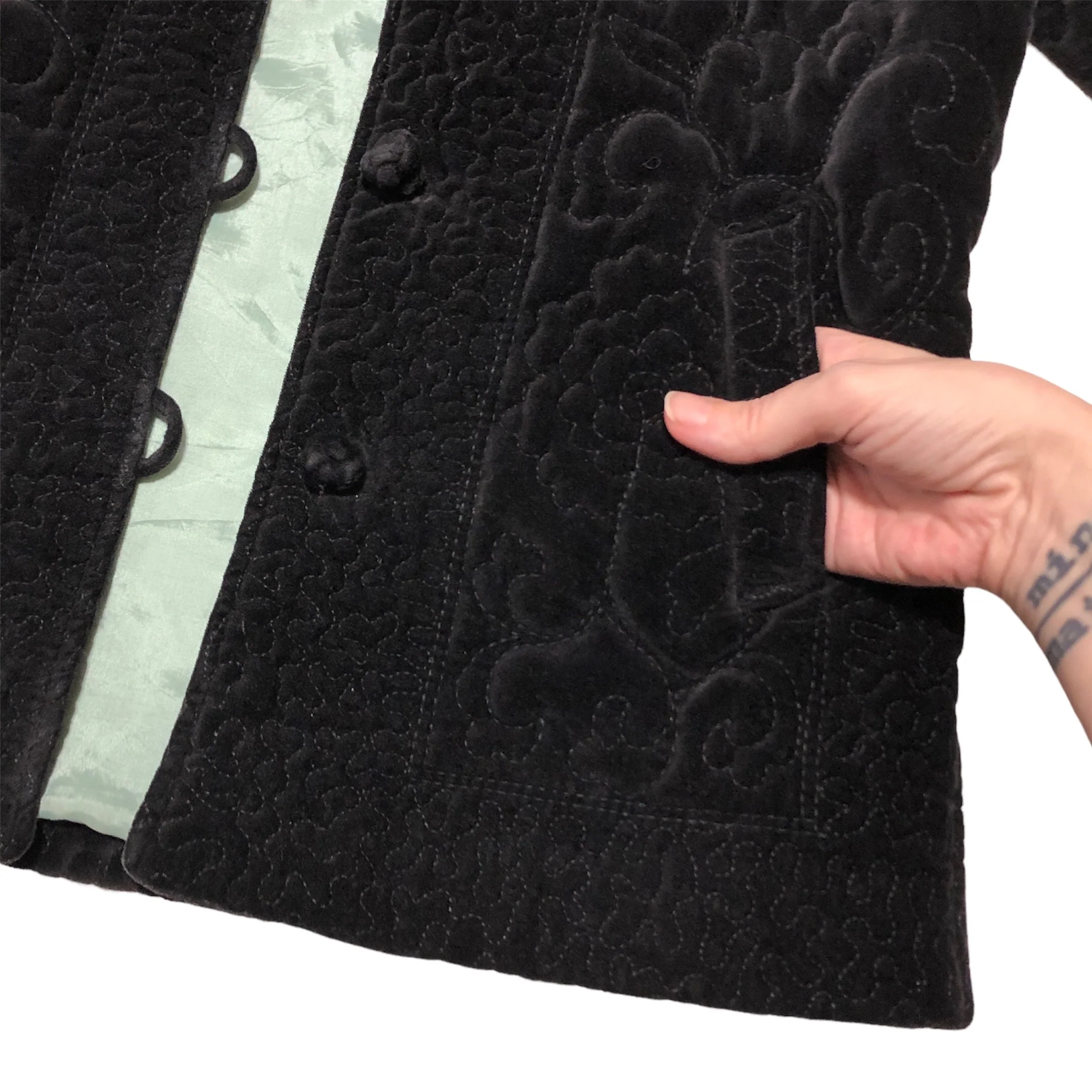 90s Quilted Velvet Fei Jacket By Anthropologie - Image 7