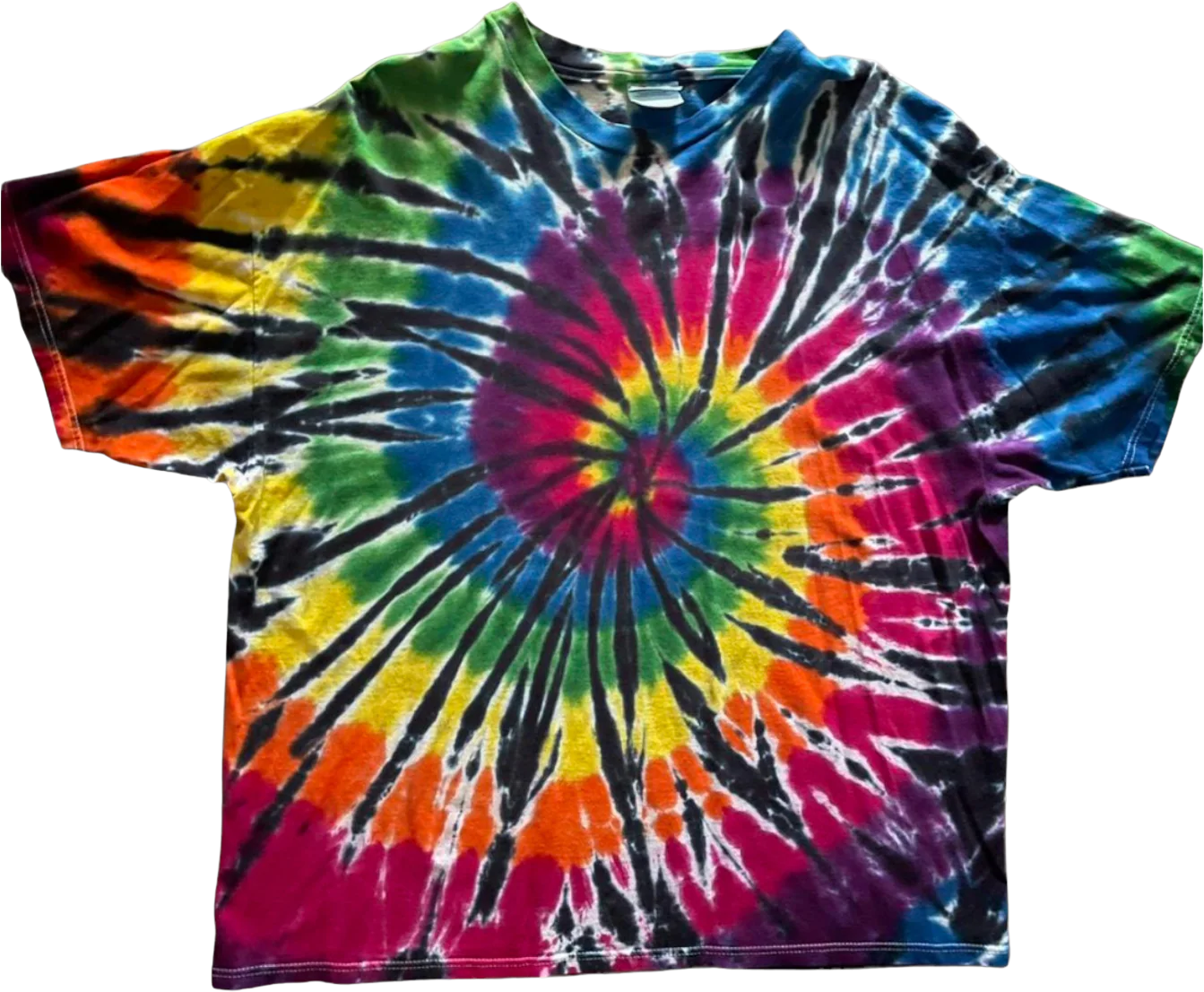 90s Rainbow Tie Dye Spiral T-shirt By Hanes